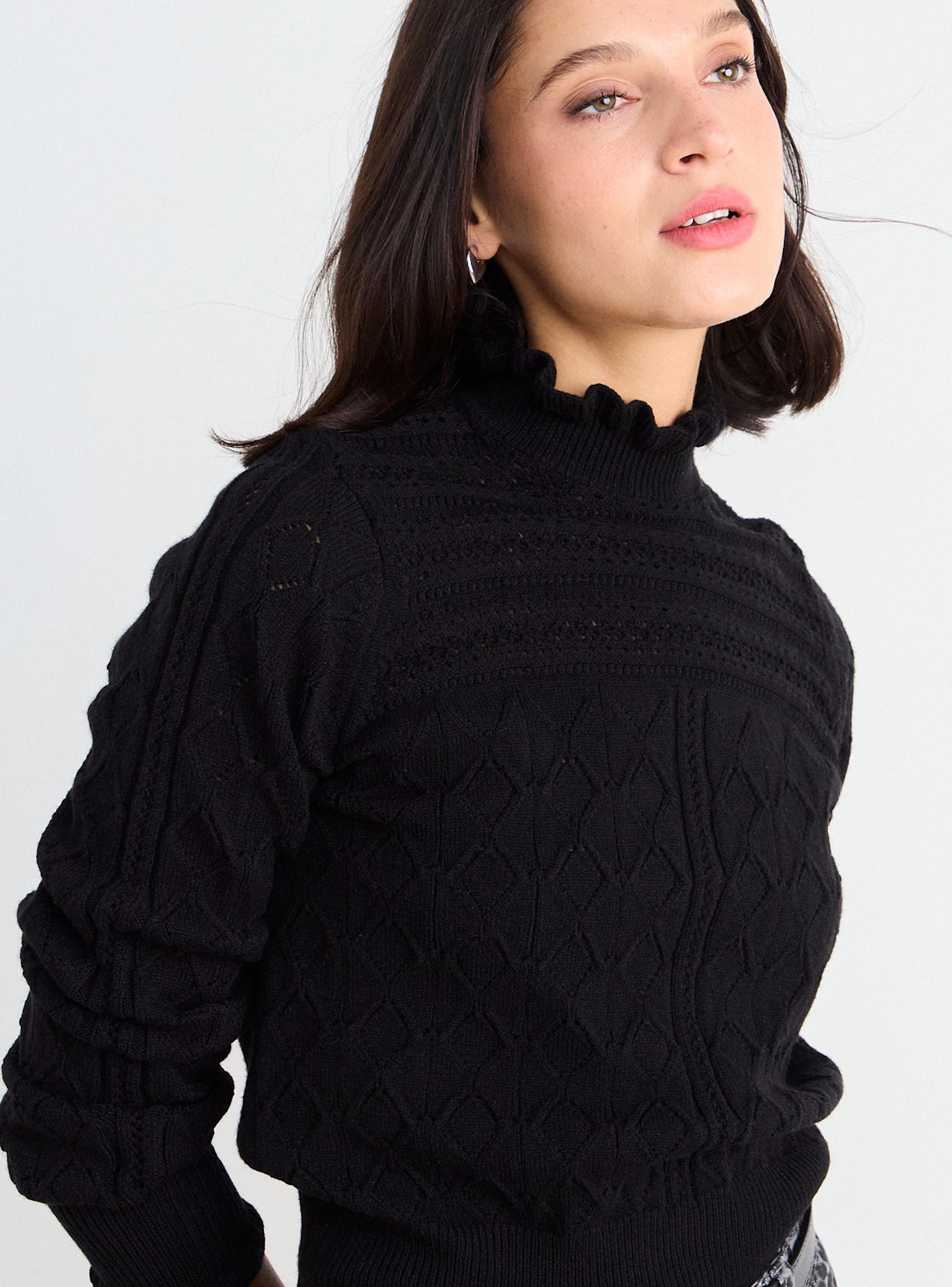 Sweater Cuello Alto Ondulado Regular-3