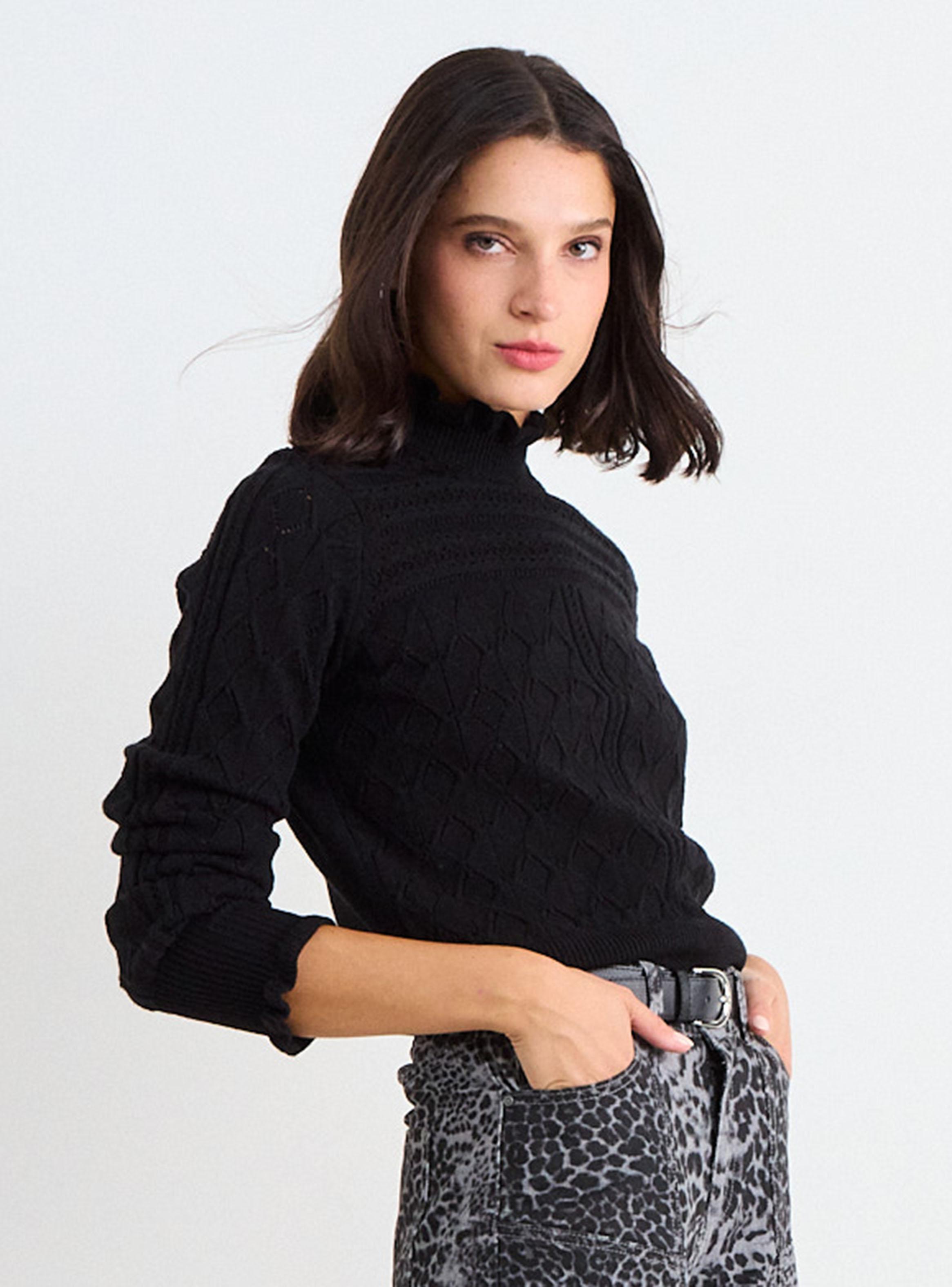Sweater Cuello Alto Ondulado Regular-2