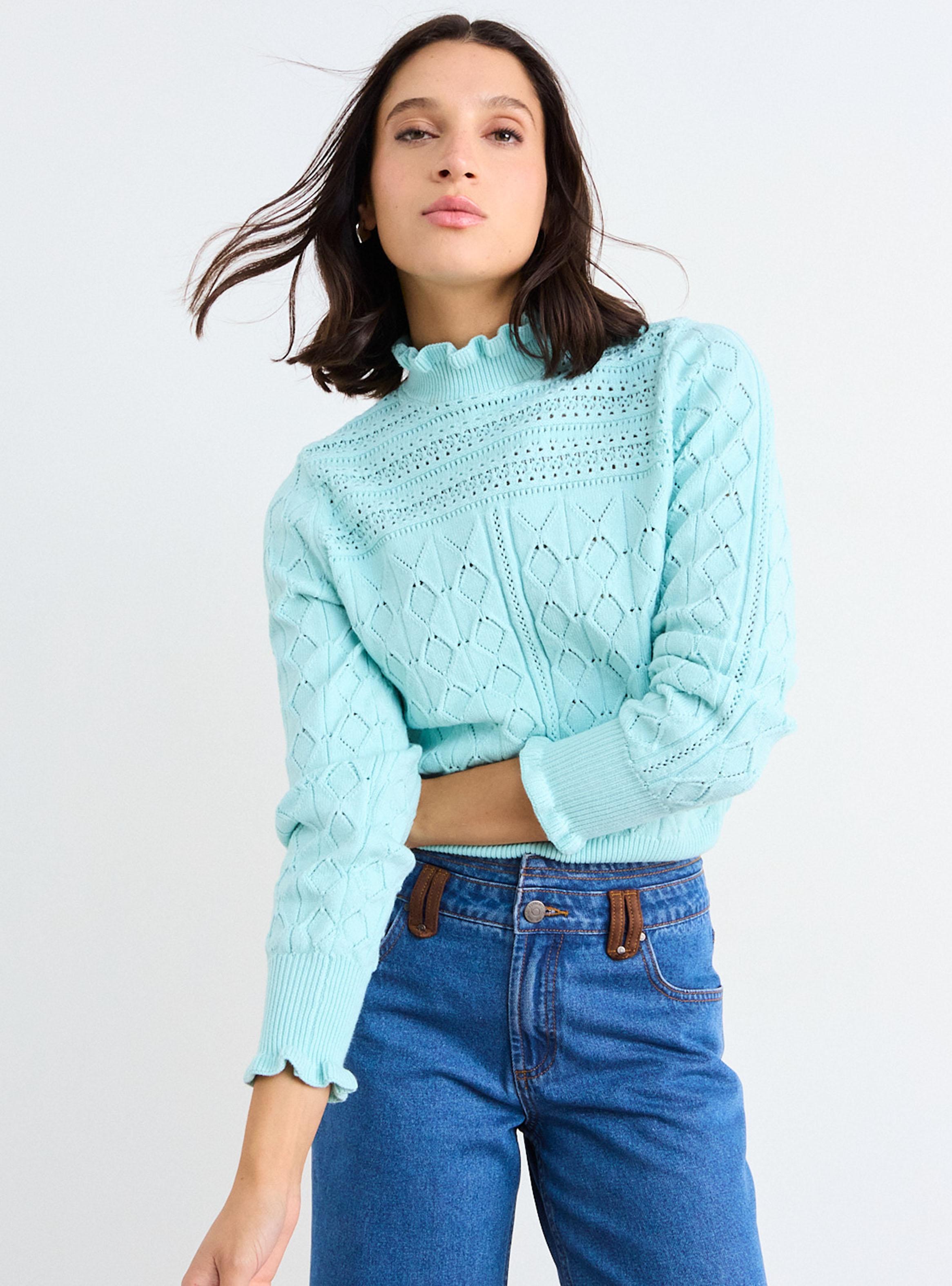 Sweater Cuello Alto Ondulado-0