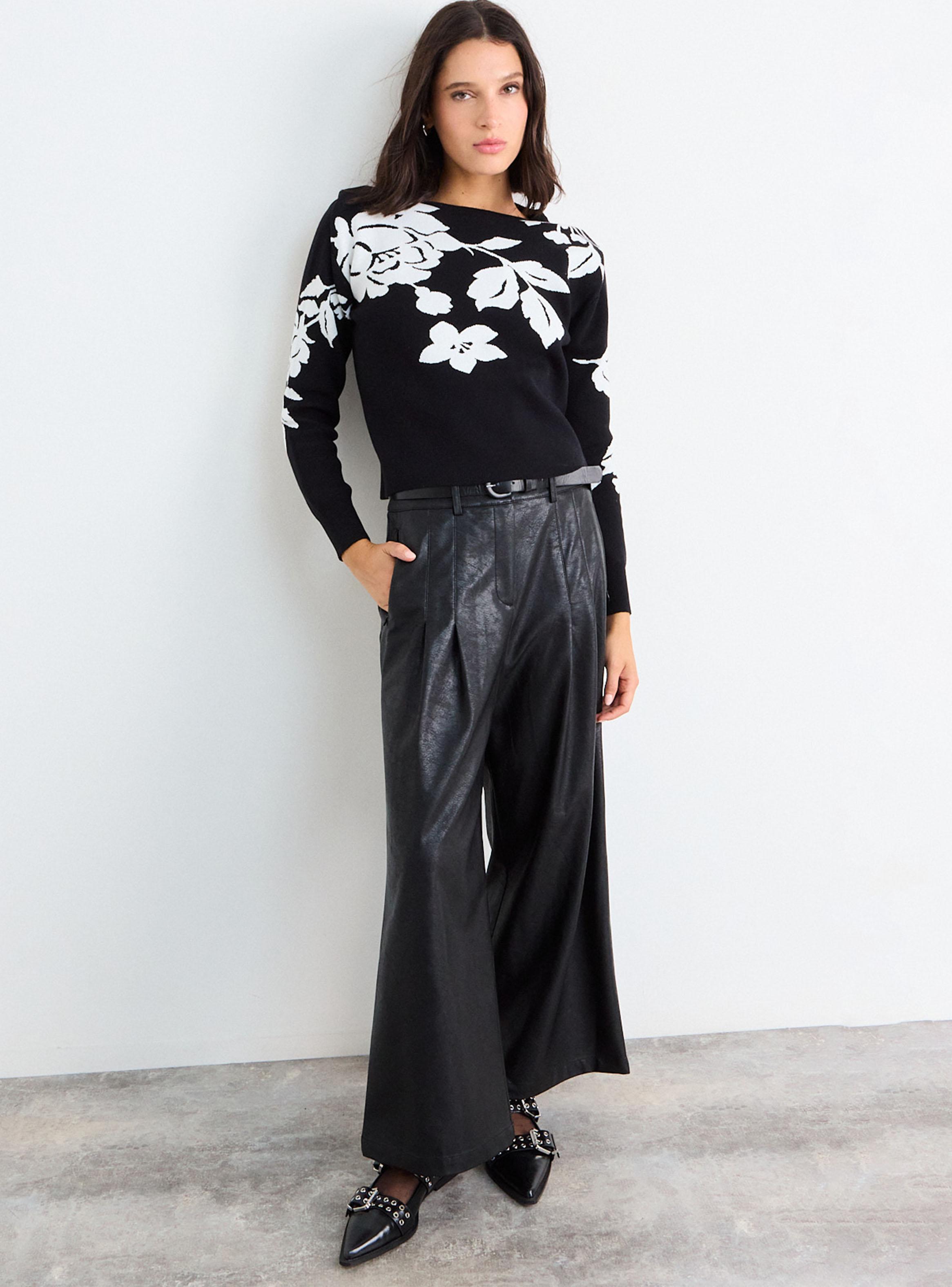 Sweater Fantasía Flor Bicolor-3