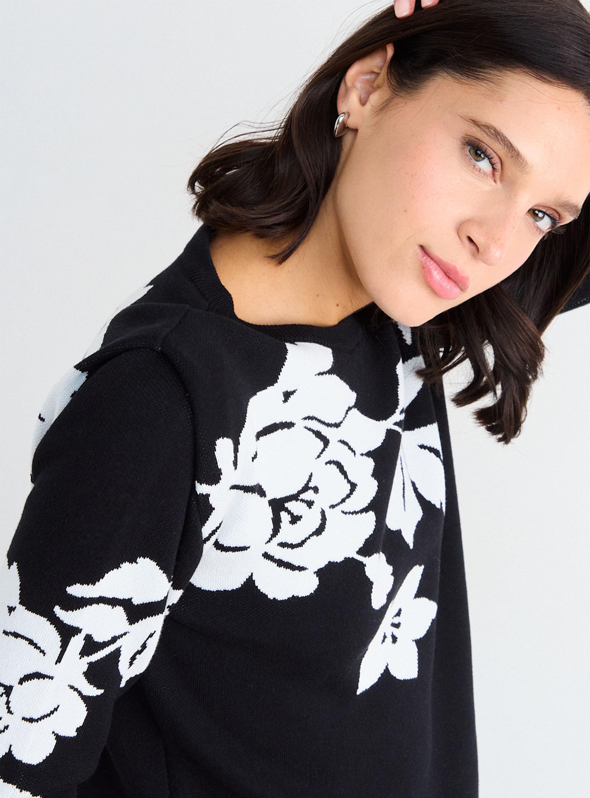 Sweater Fantasía Flor Bicolor-2