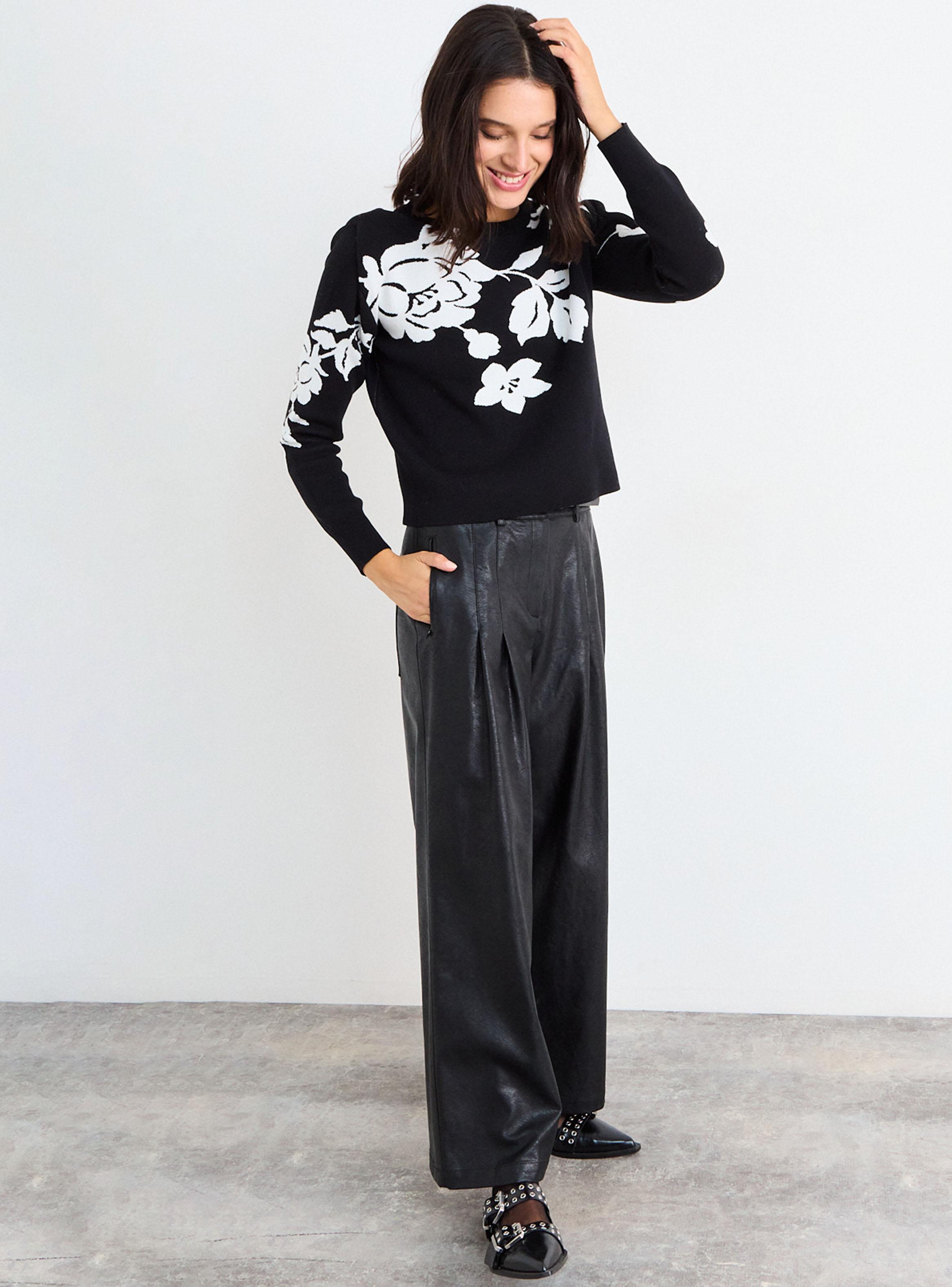 Sweater Fantasía Flor Bicolor-4