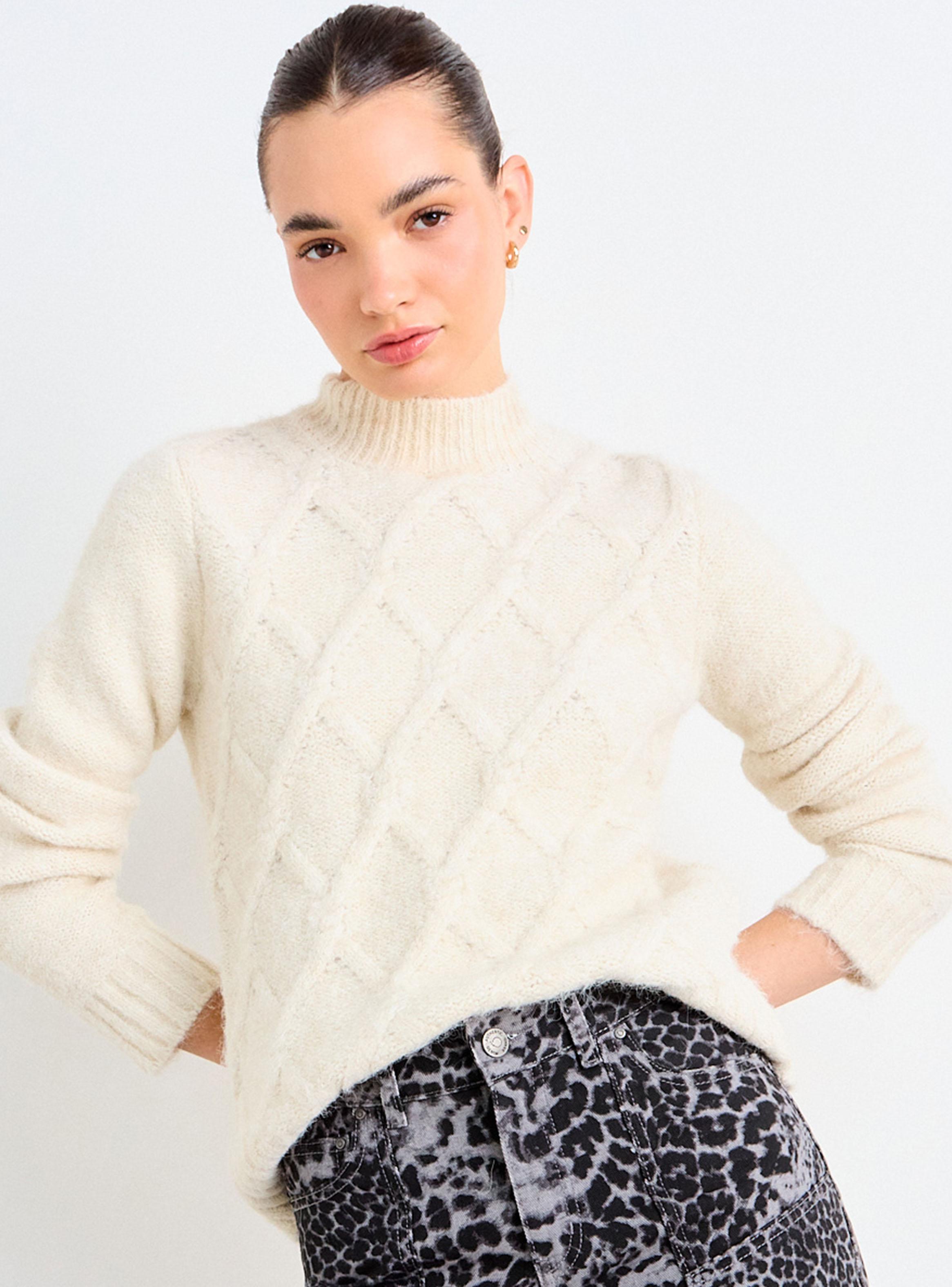 Sweater Moair Trenzado Manga-0