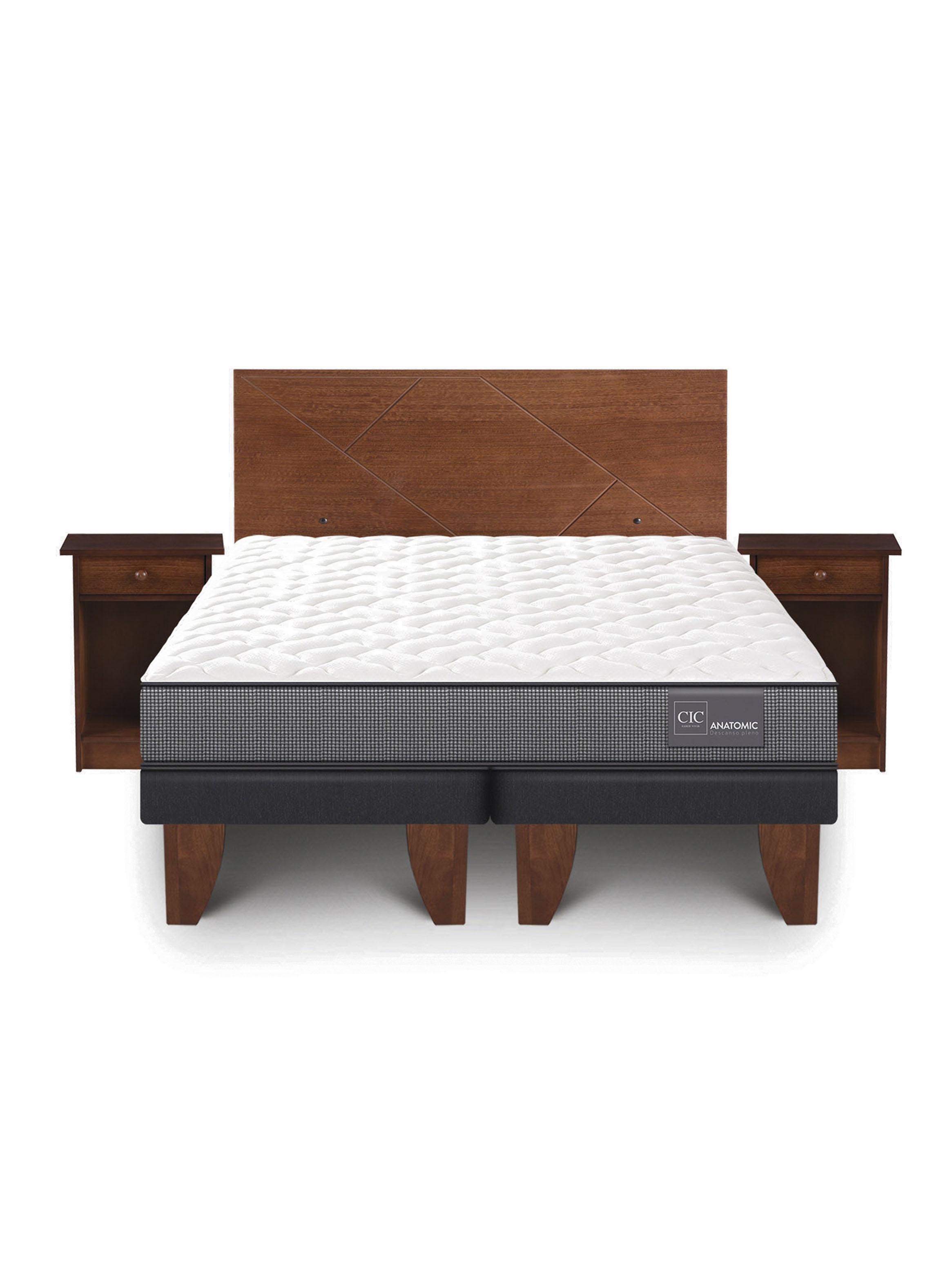 Cama Europea Anatomic 2 Plazas + Set Muebles Villarrica-2