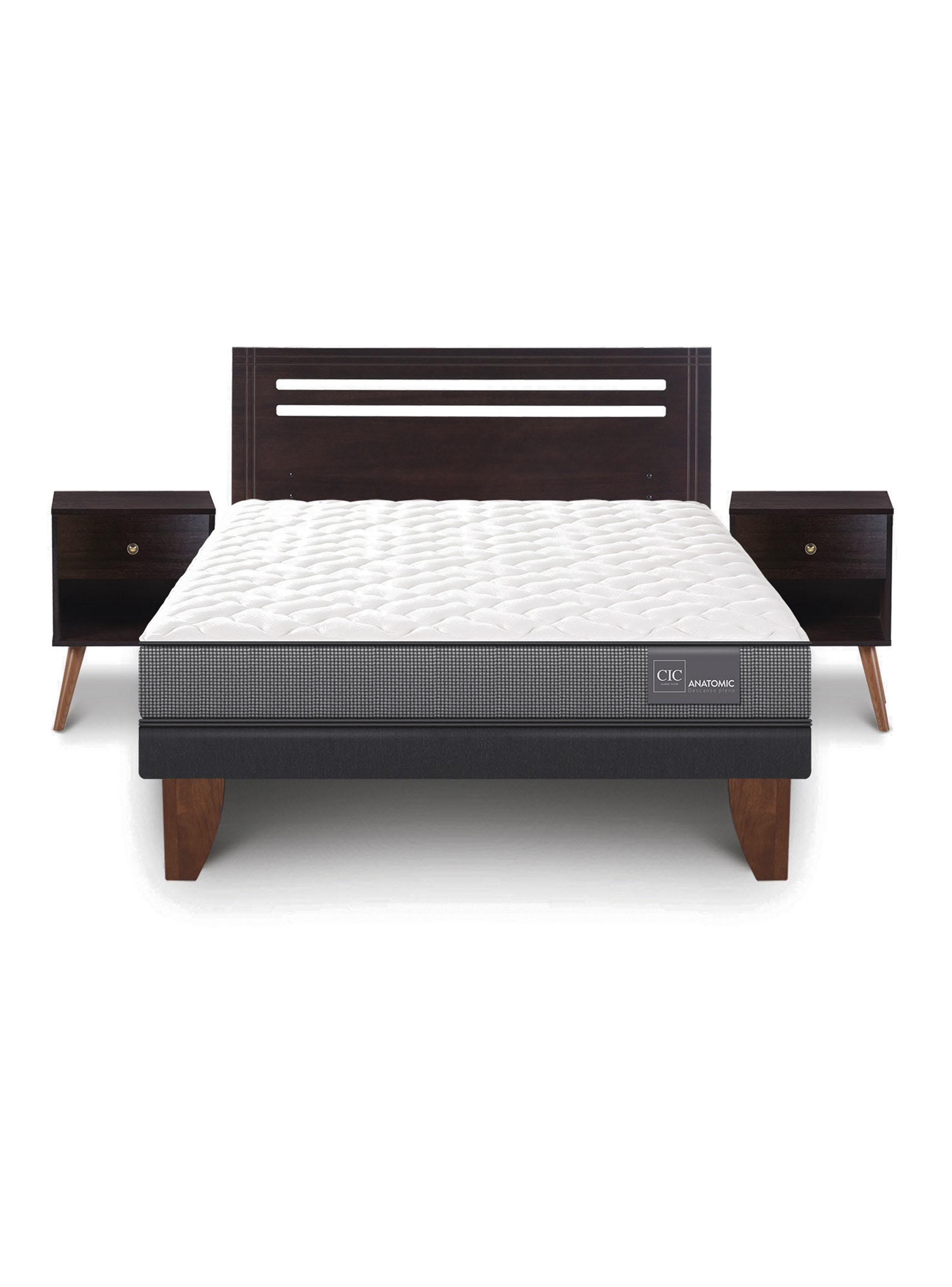 Cama Europea Anatomic 1.5 Plazas + Set Mueble Múnich-2