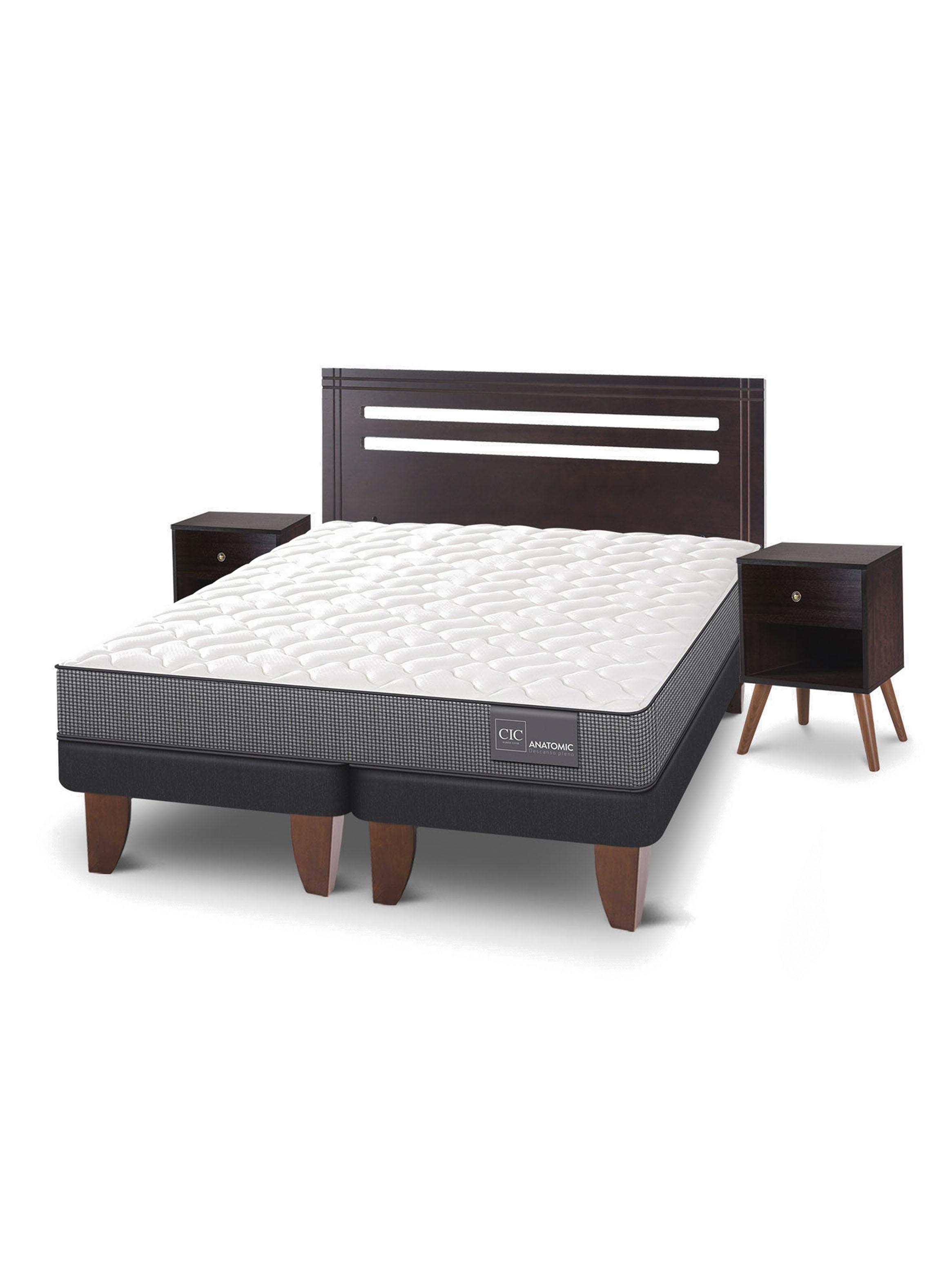 Cama Europea Anatomic 2 Plazas Base Dividida + Muebles Múnich-0