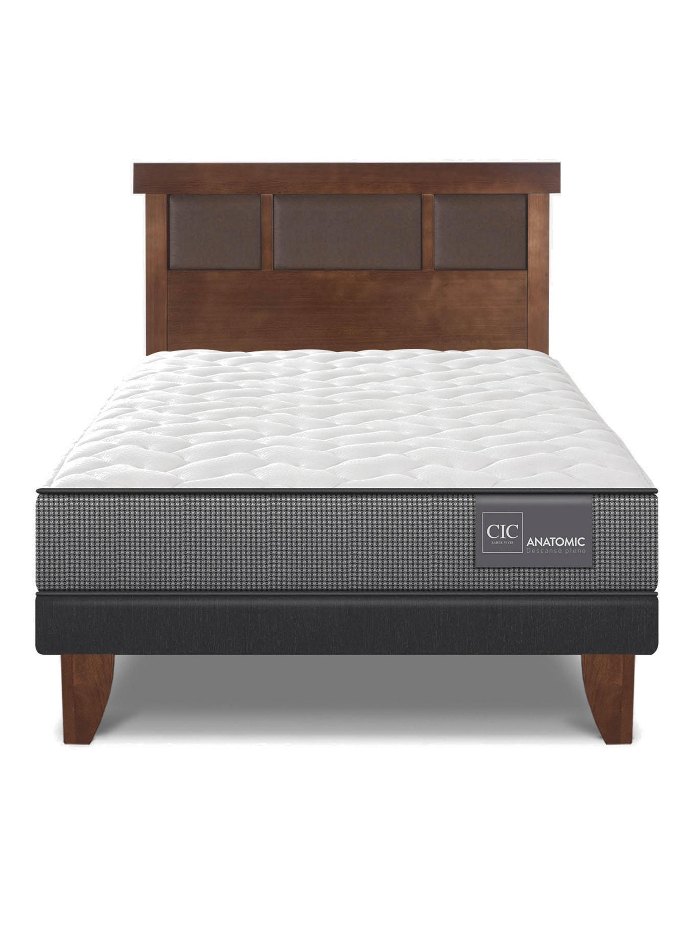 Cama Europea Anatomic 1.5 Plazas + Respaldo Dublin-2