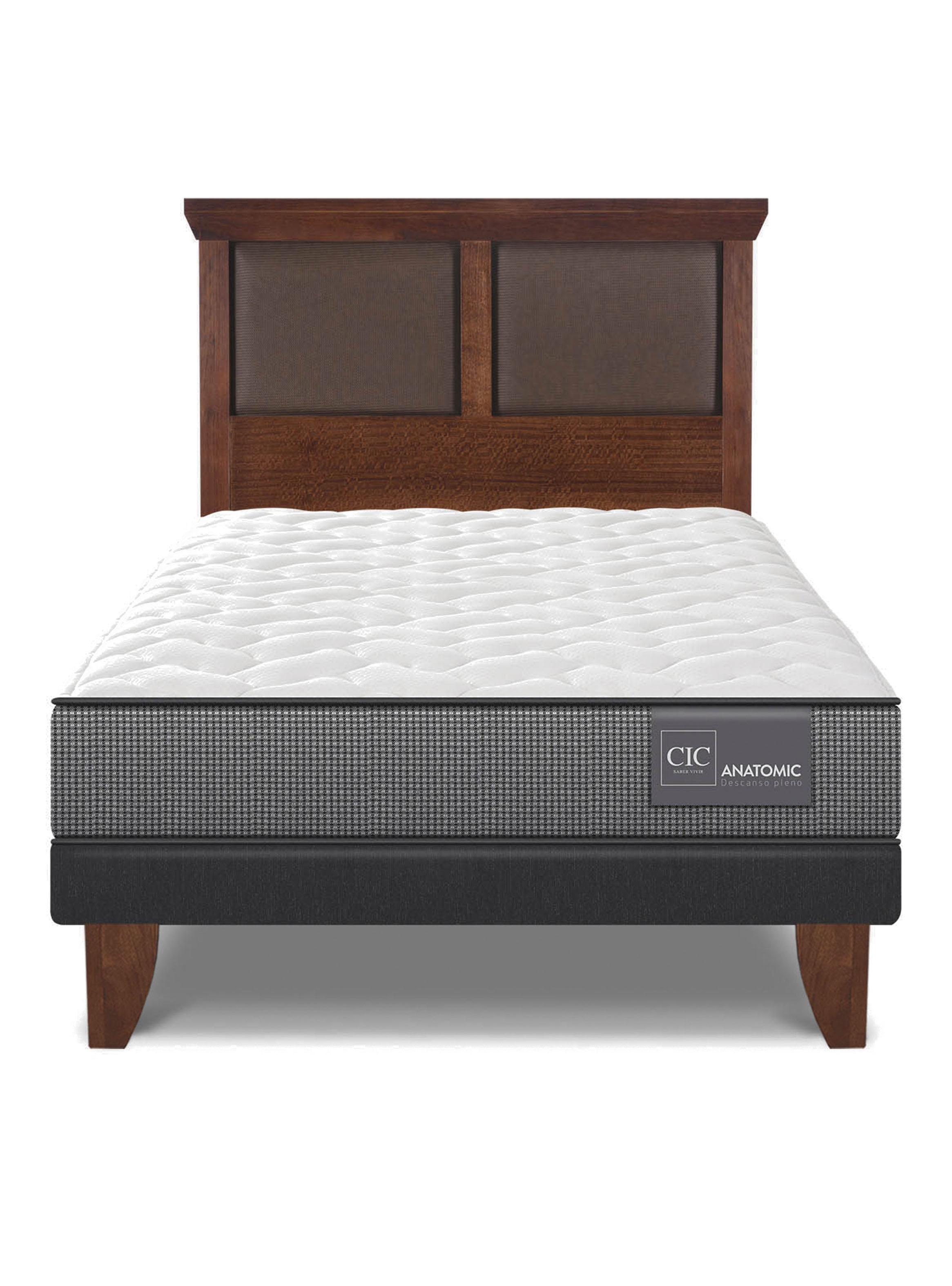 Cama Europea Anatomic 1.5 Plazas + Respaldo Torino-2