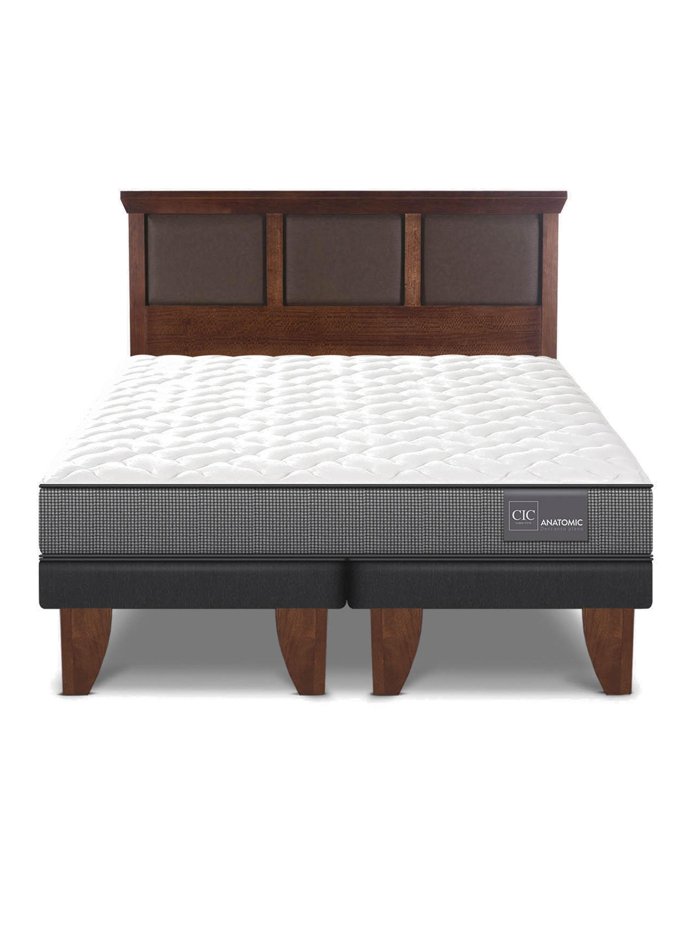 Cama Europea Anatomic Base Dividida 2 Plazas + Respaldo Torino-2