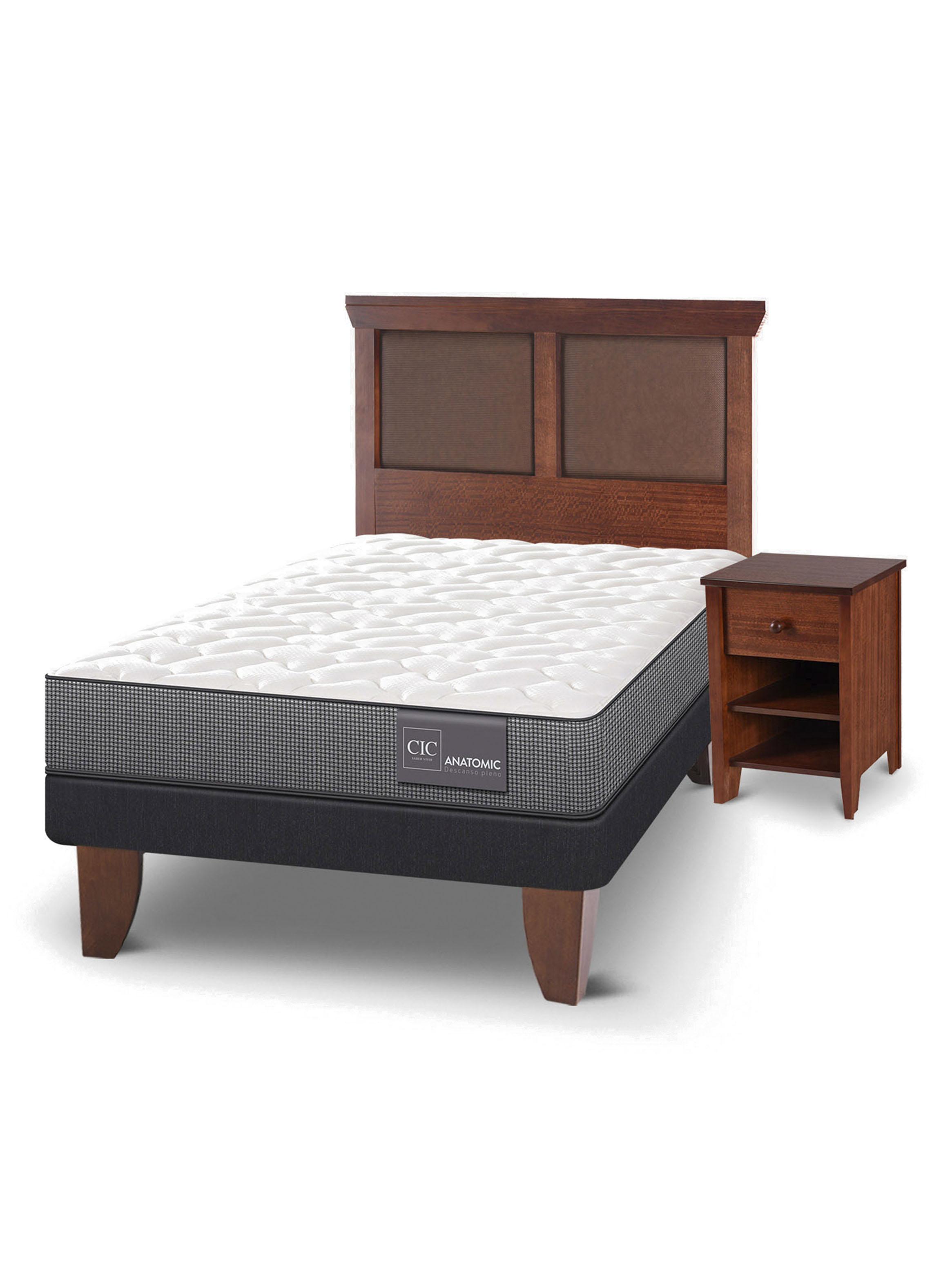 Cama Europea Anatomic 1.5 Plazas + Set Torino-0