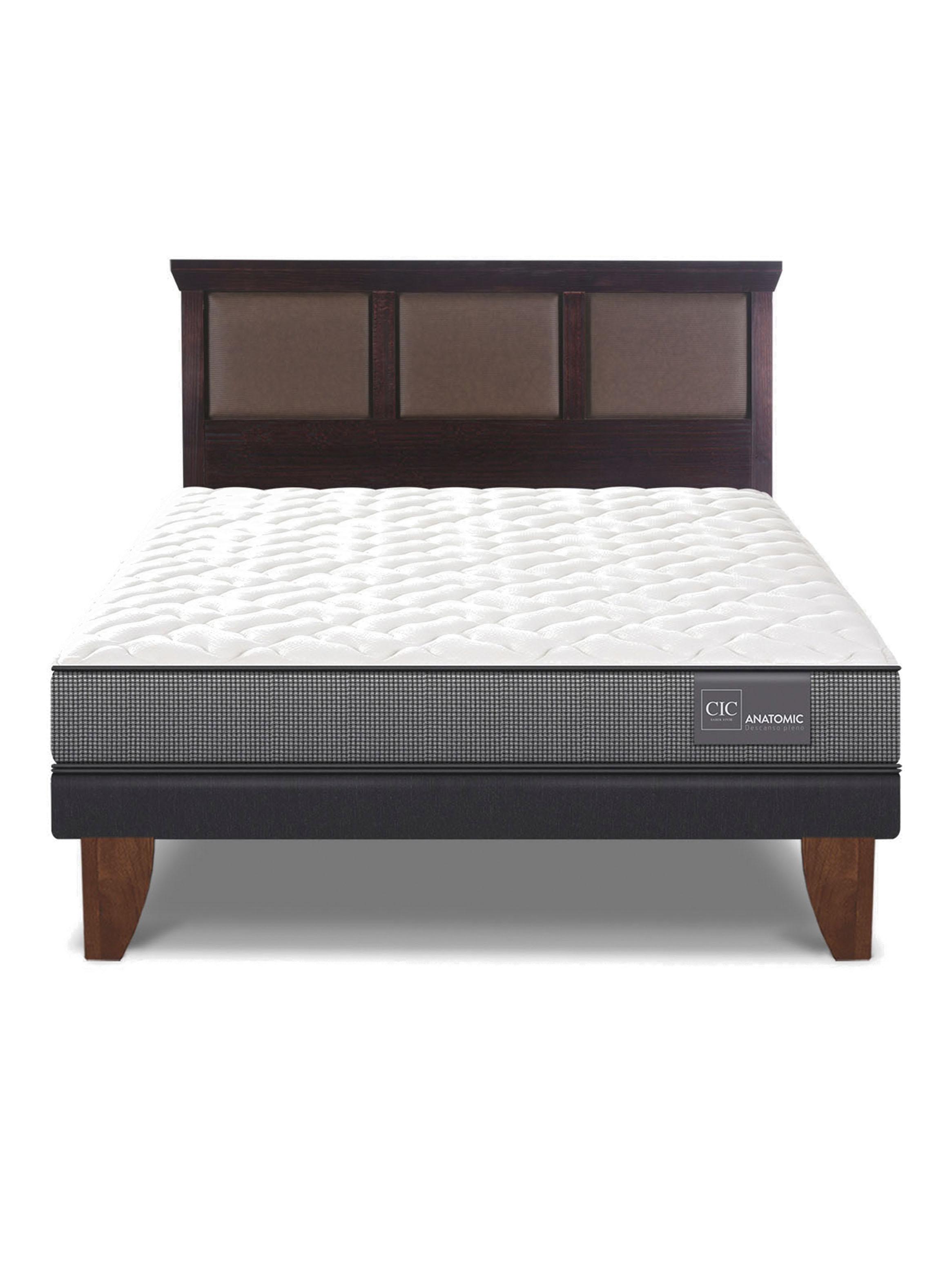Cama Europea Anatomic 2 Plazas + Respaldo Torino Chocolate-2