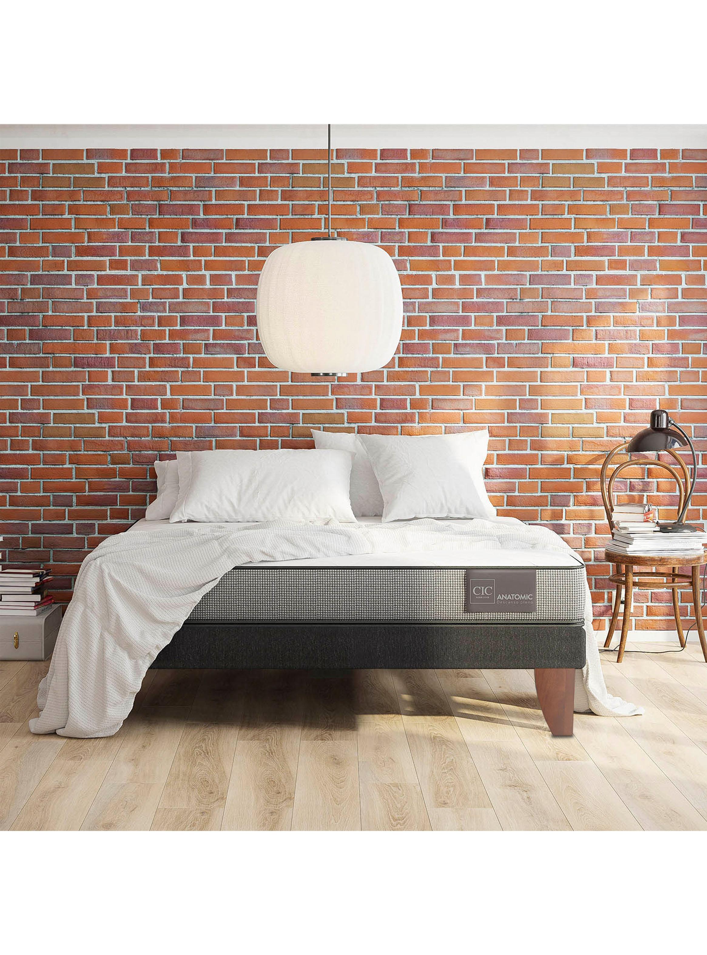 Cama Europea Anatomic 2 Plazas Base Dividida + Set Torino Chocolate-5