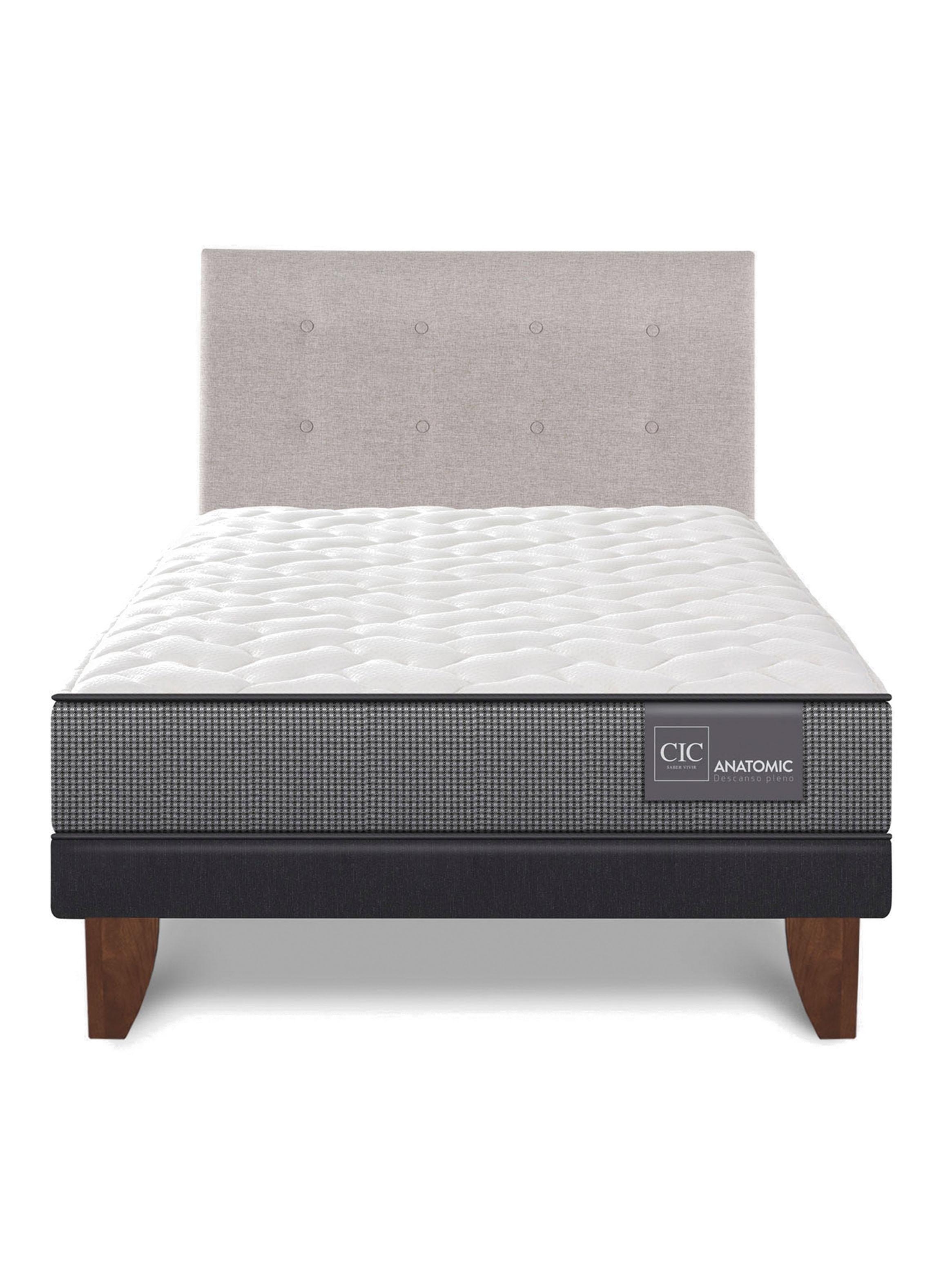 Cama Europea Anatomic 1.5 Plazas + Respaldo Tigris-2