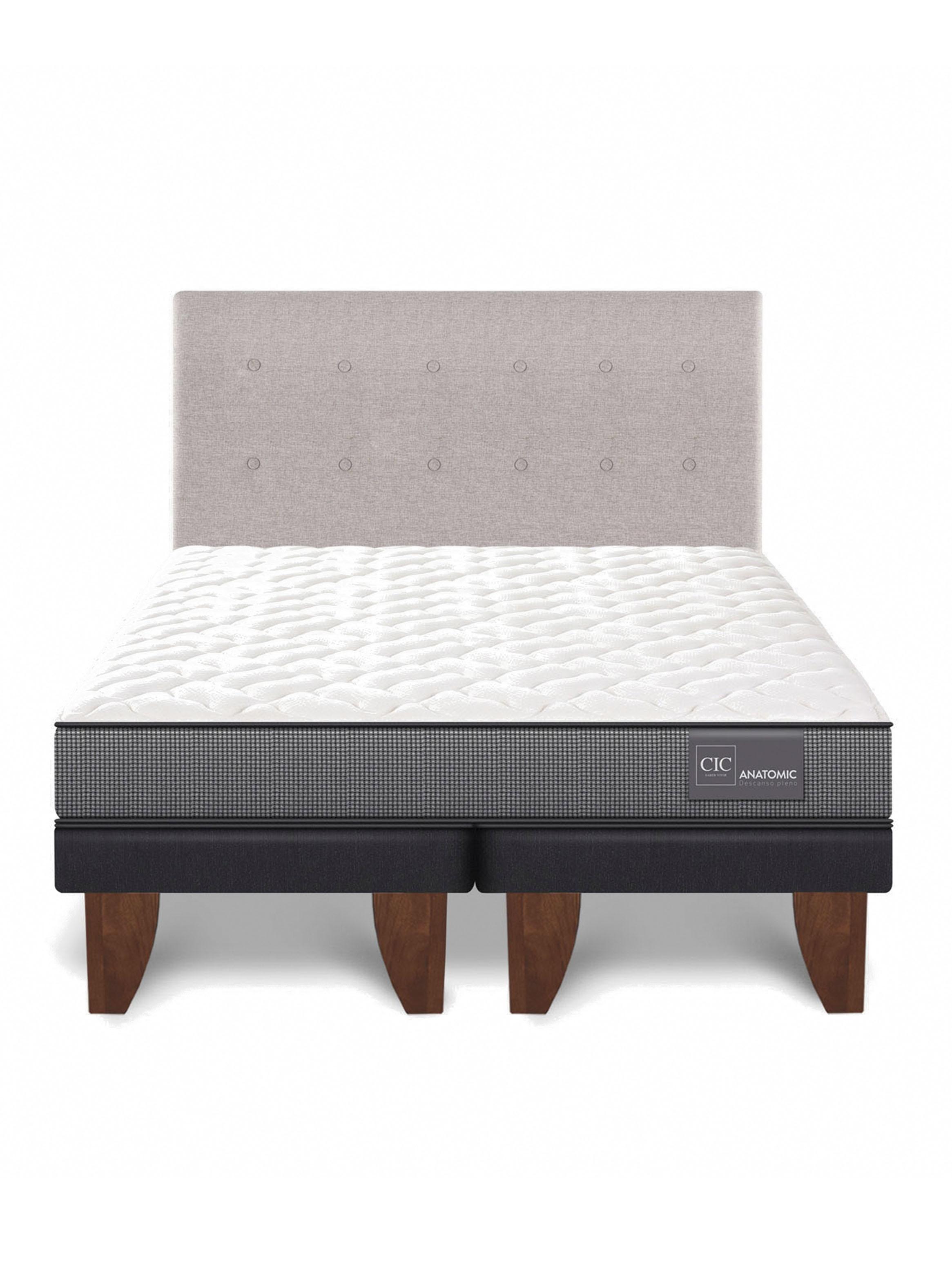 Cama Europea Anatomic 2 Plazas Base Dividida + Respaldo Tigris-2