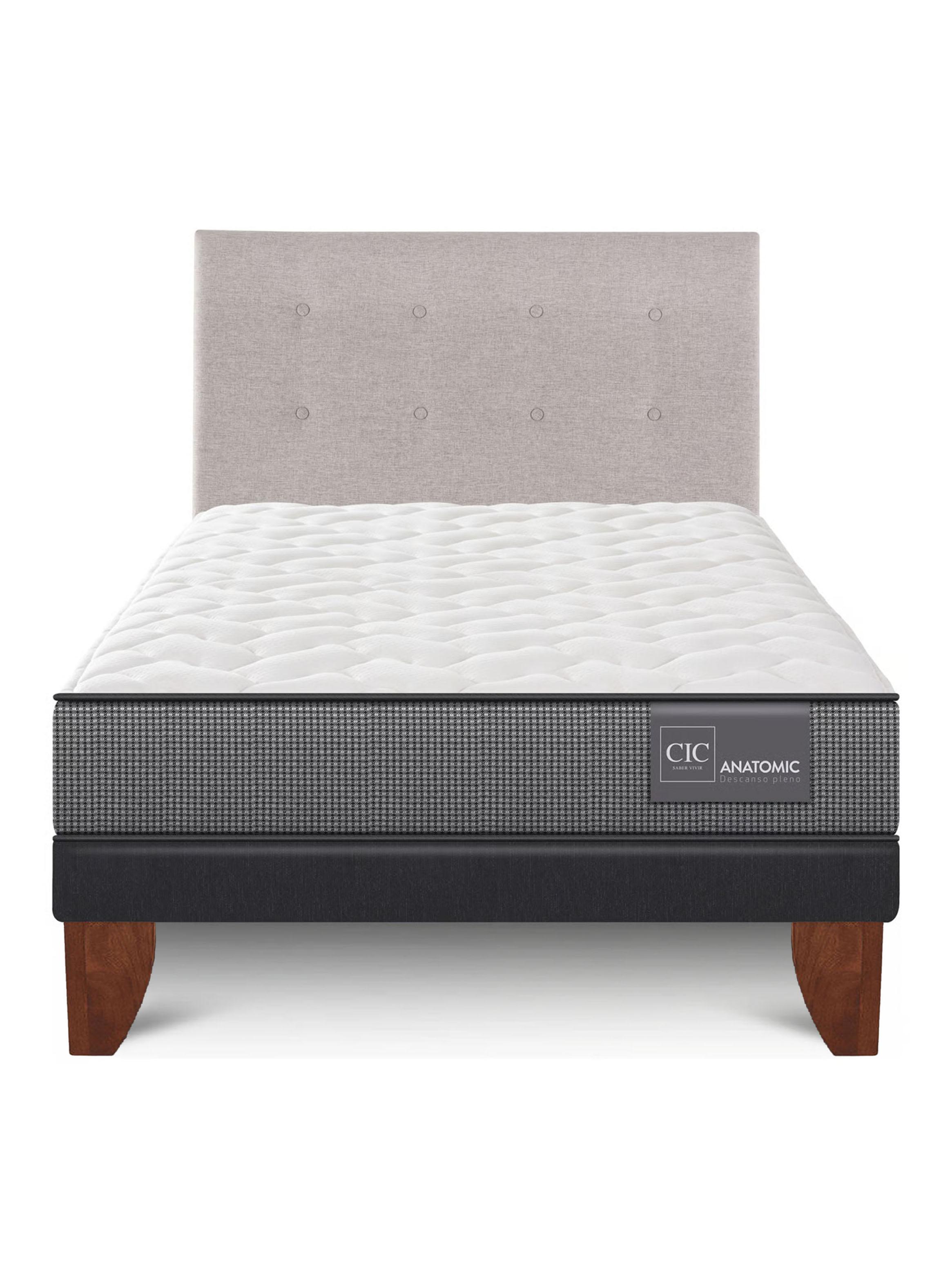 Cama Europea Anatomic 1.5 Plazas + Respaldo Tigris-2