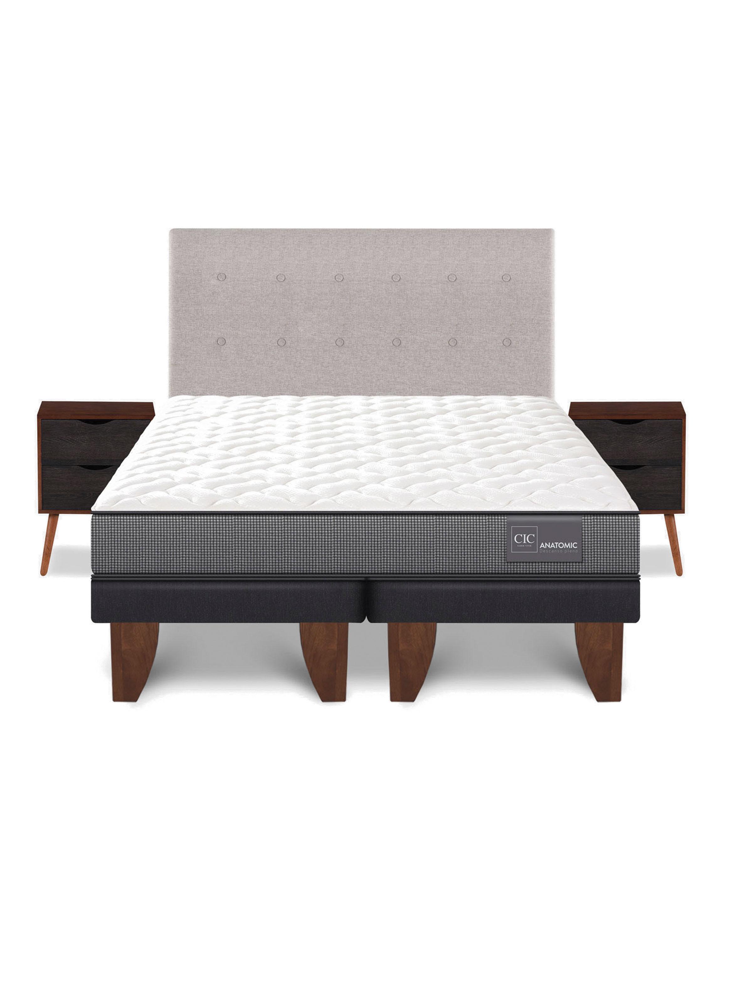 Cama Europea Anatomic 2 Plazas Base Dividida + Set Tigris-2