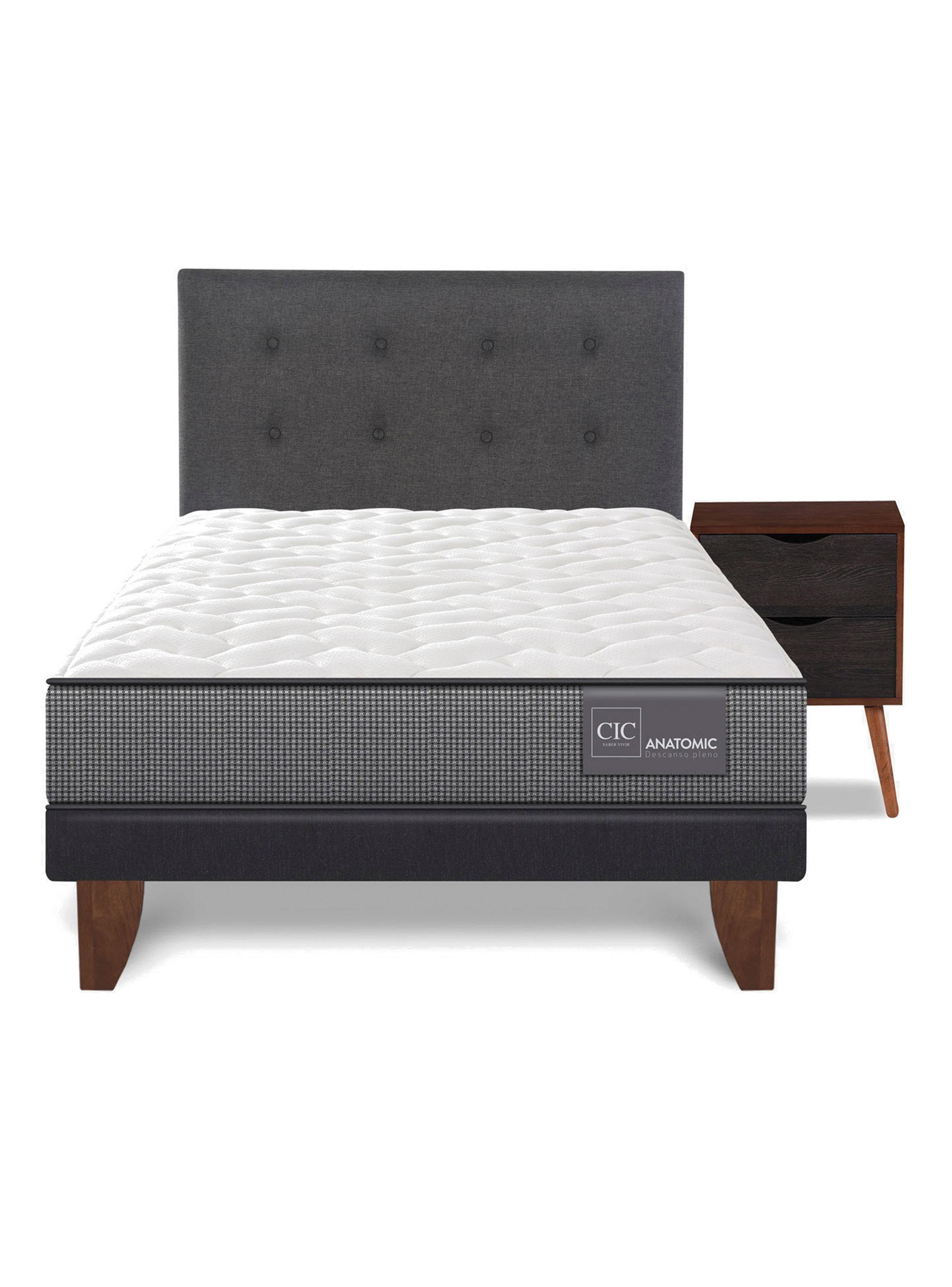 Cama Europea Anatomic 1.5 Plazas + Set Eufrates-2