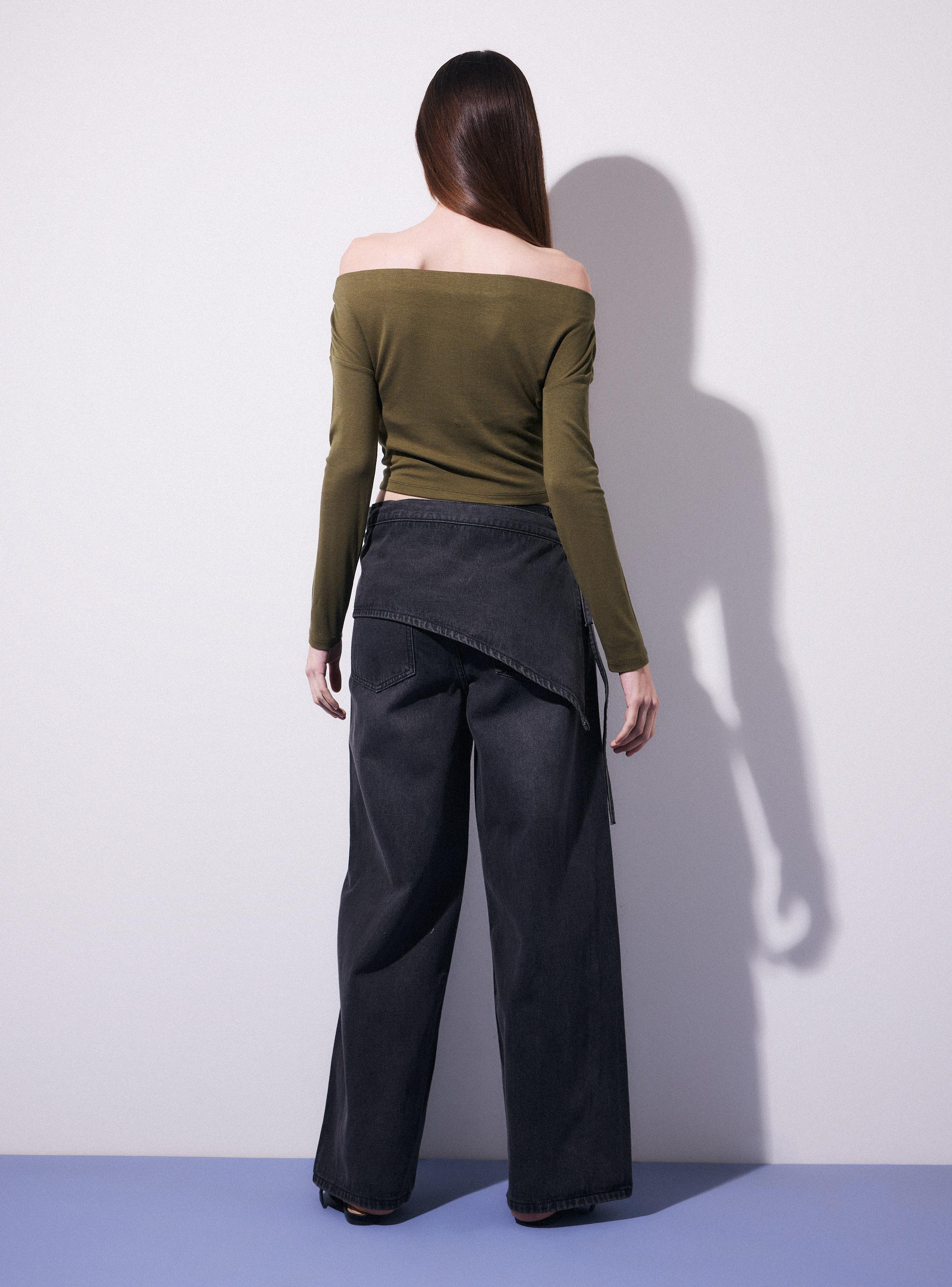 Jeans Barrel Tiro Medio con Pareo-5