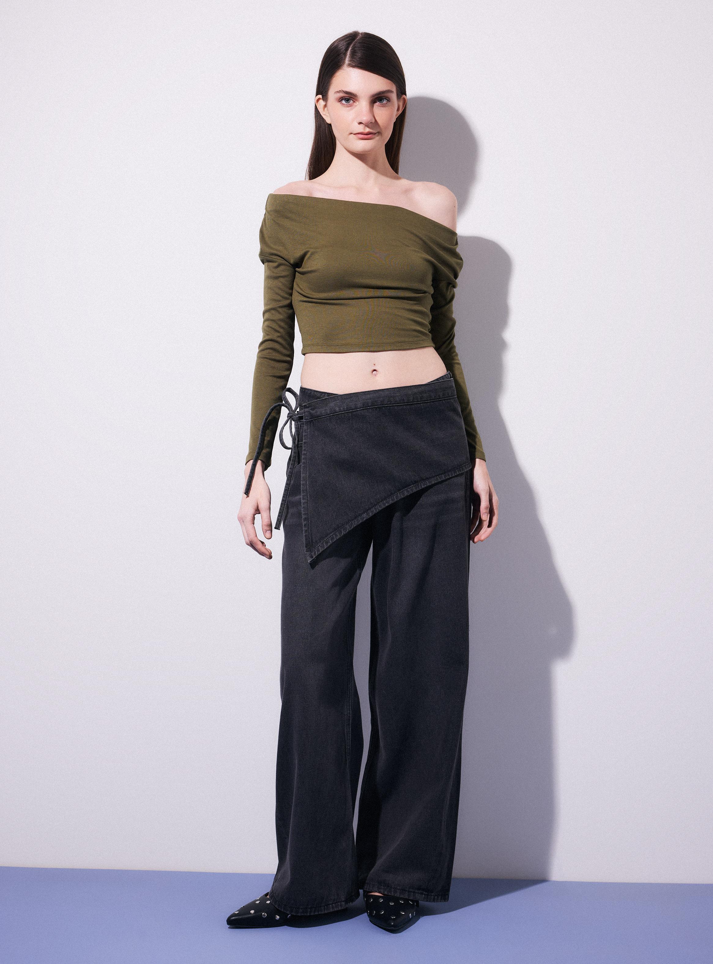 Jeans Barrel Tiro Medio con Pareo-4