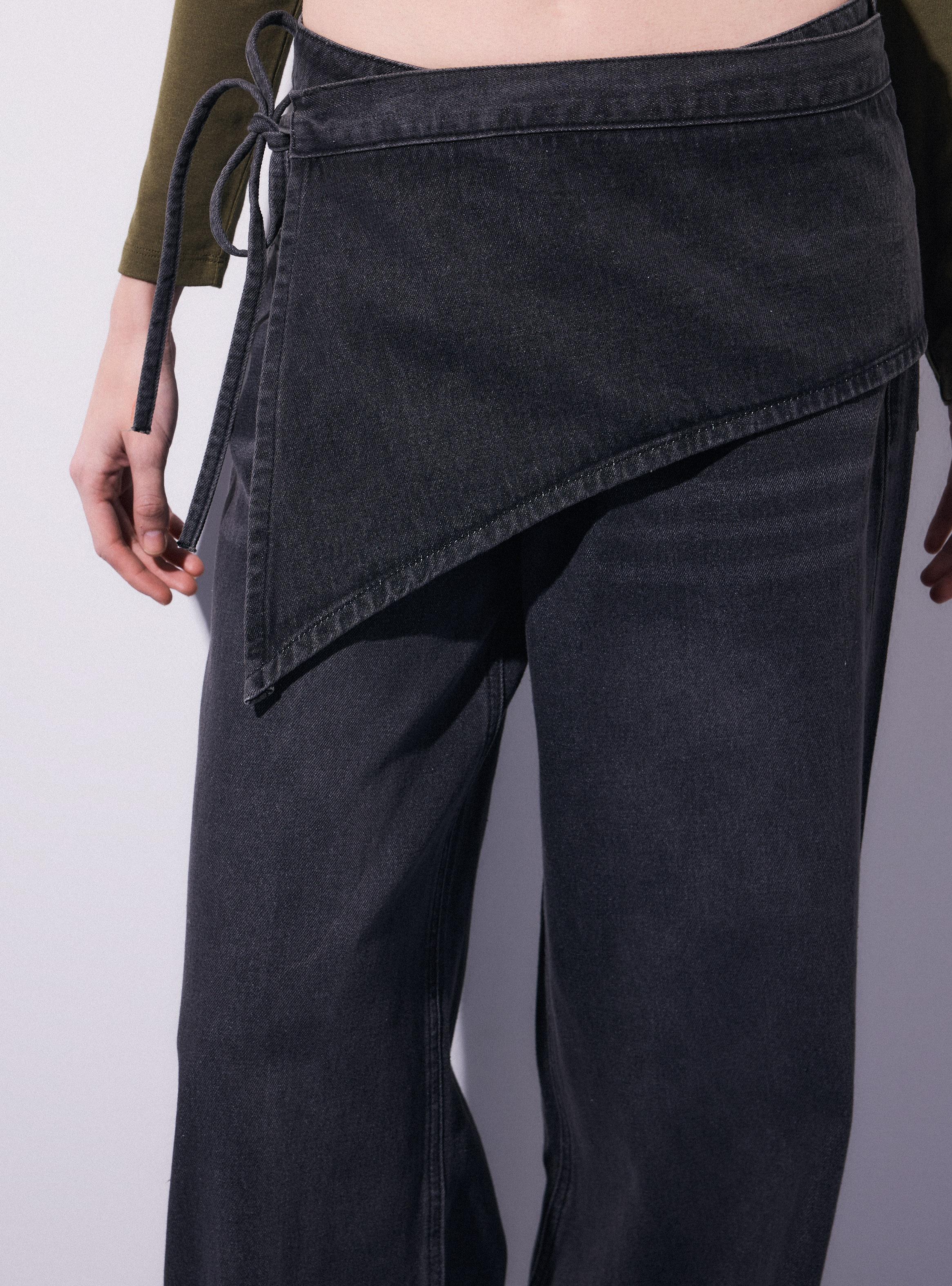 Jeans Barrel Tiro Medio con Pareo-2