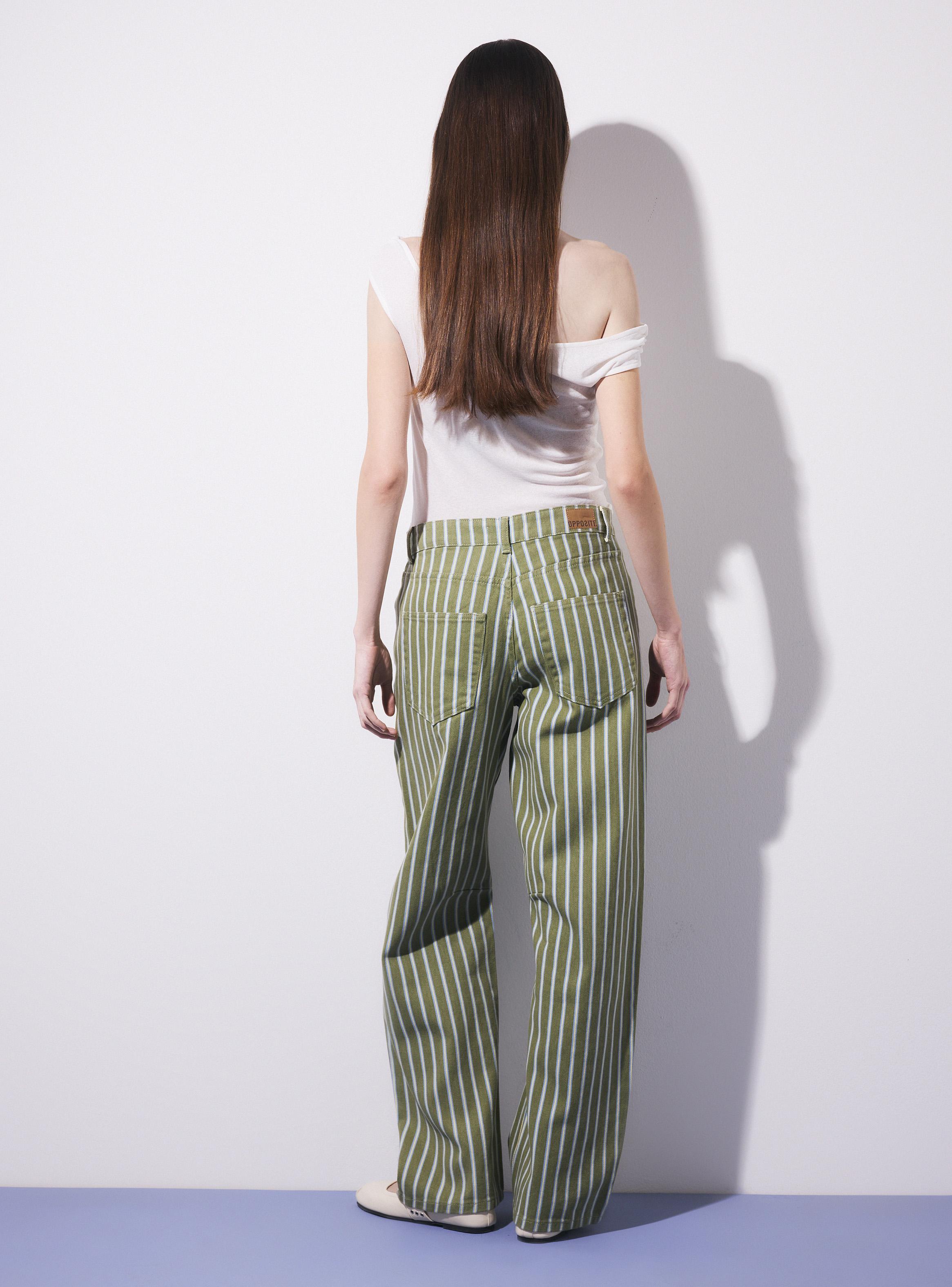 Jeans Rayas Verticales Baggy Tiro Medio-5