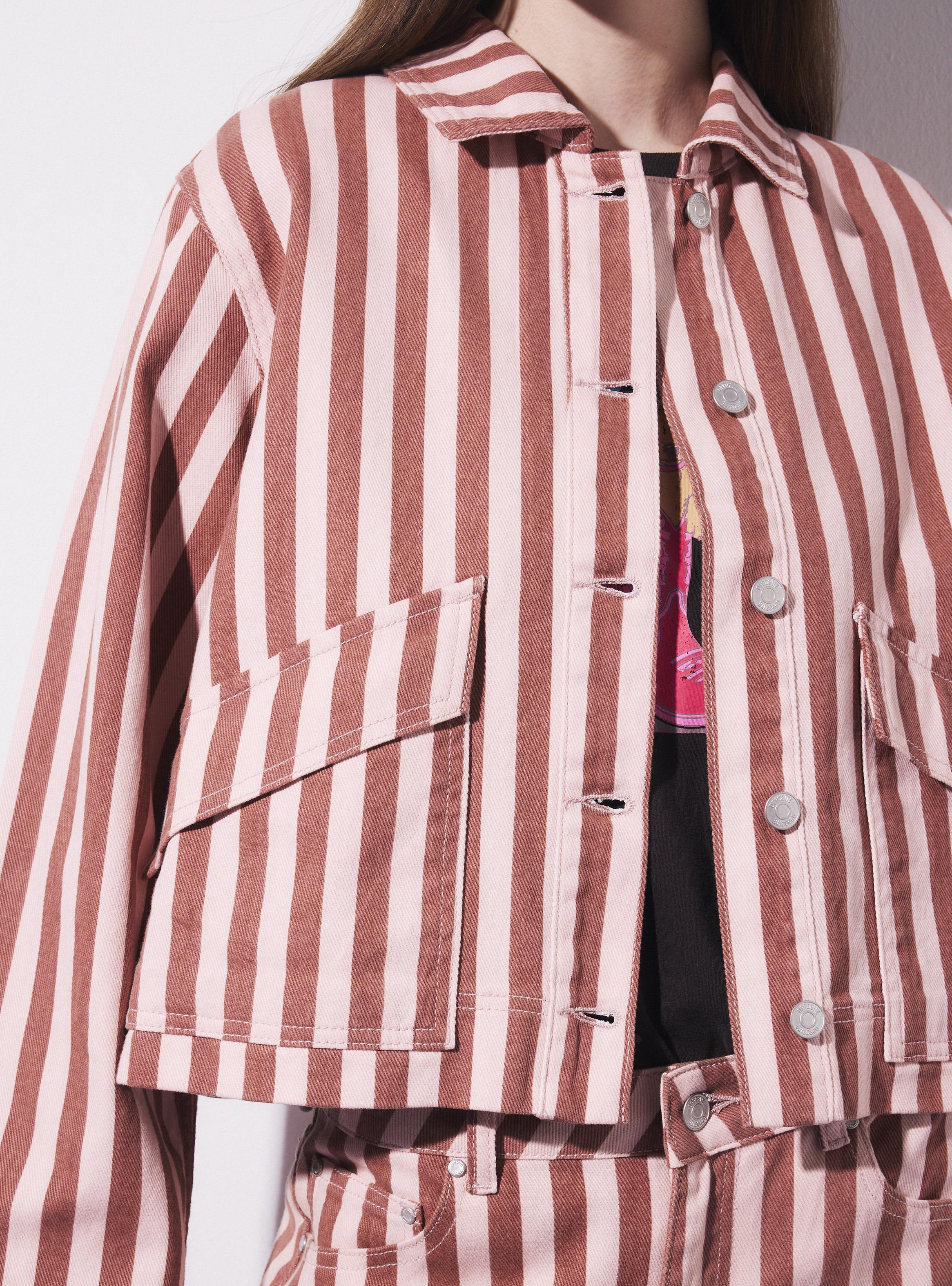 Chaqueta Rayas Verticales con Bolsillos Frontales-3