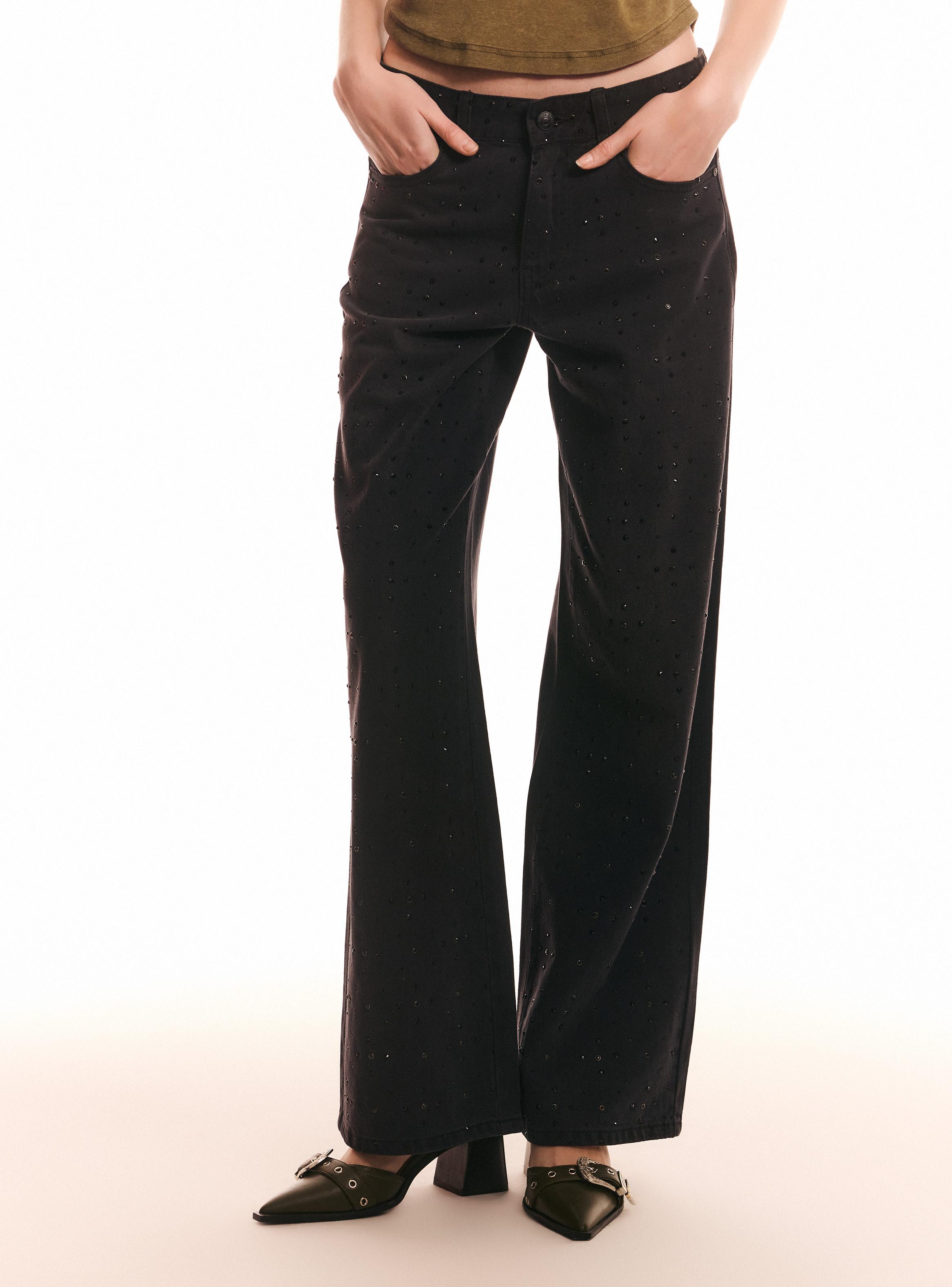 Jeans Wide Leg Corte Lateral-0