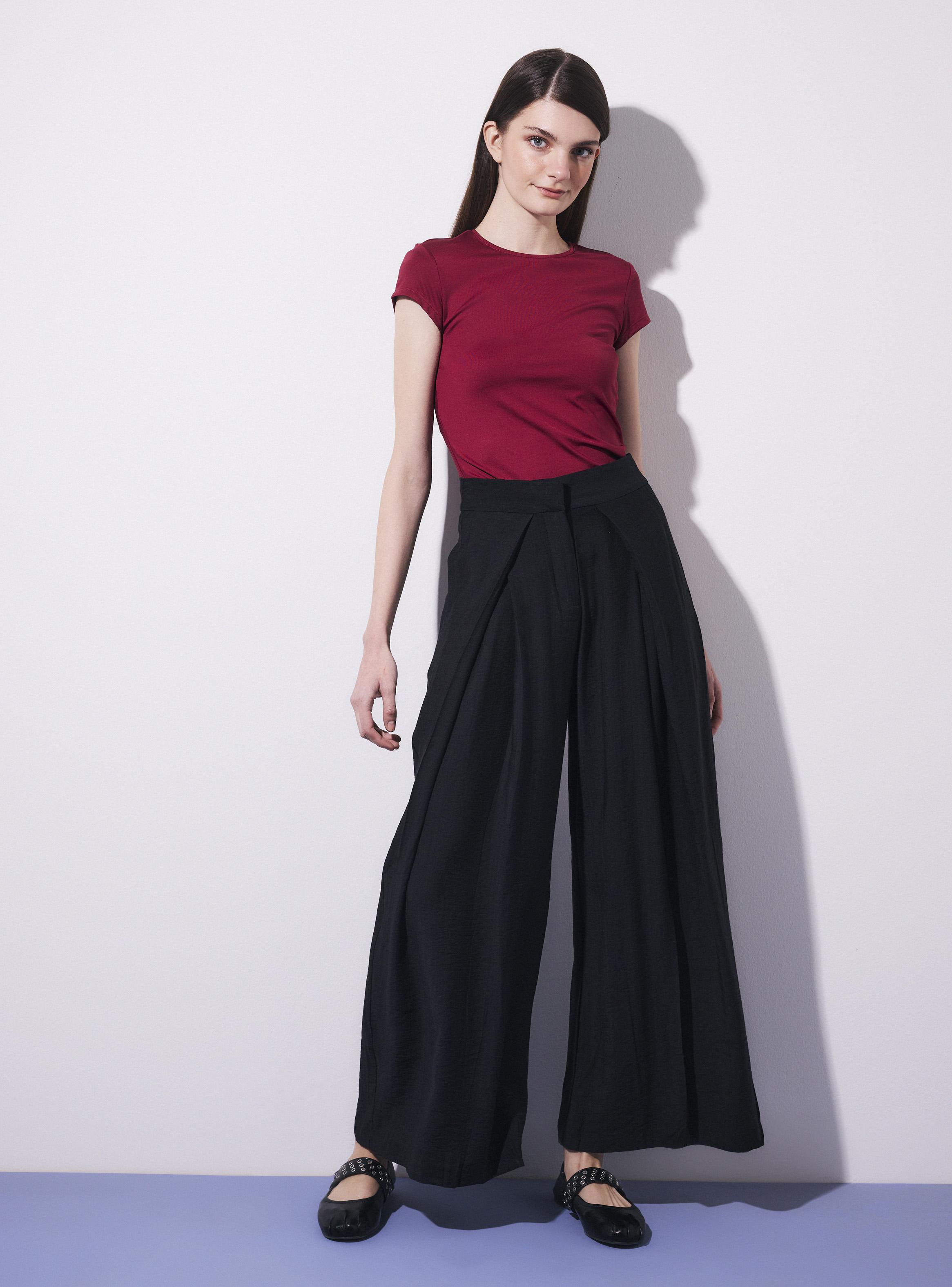 Pantalón Pliegues Frontales Wide Leg-4