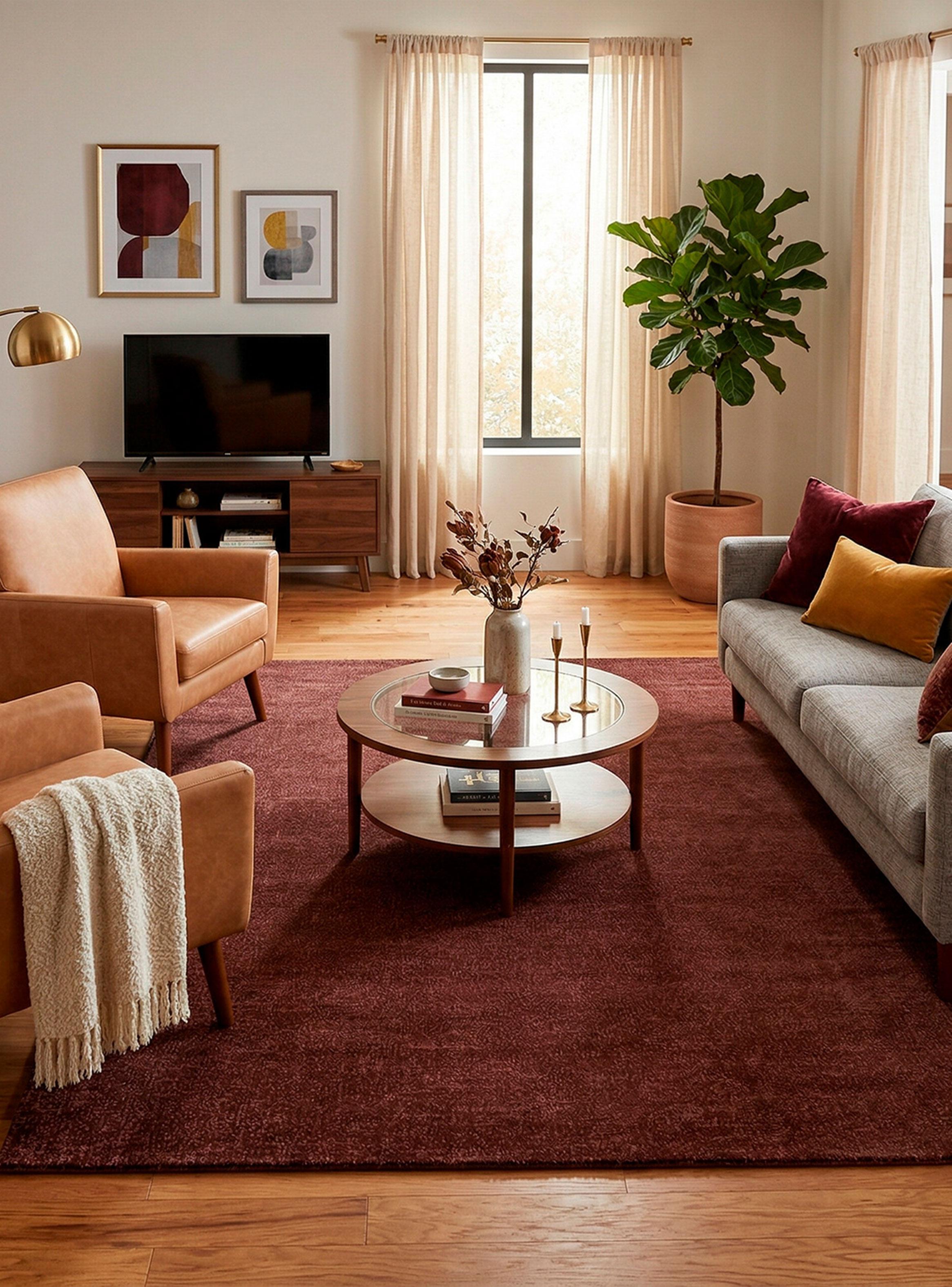 Alfombra Fiji 120x170 cm Burdeo-2