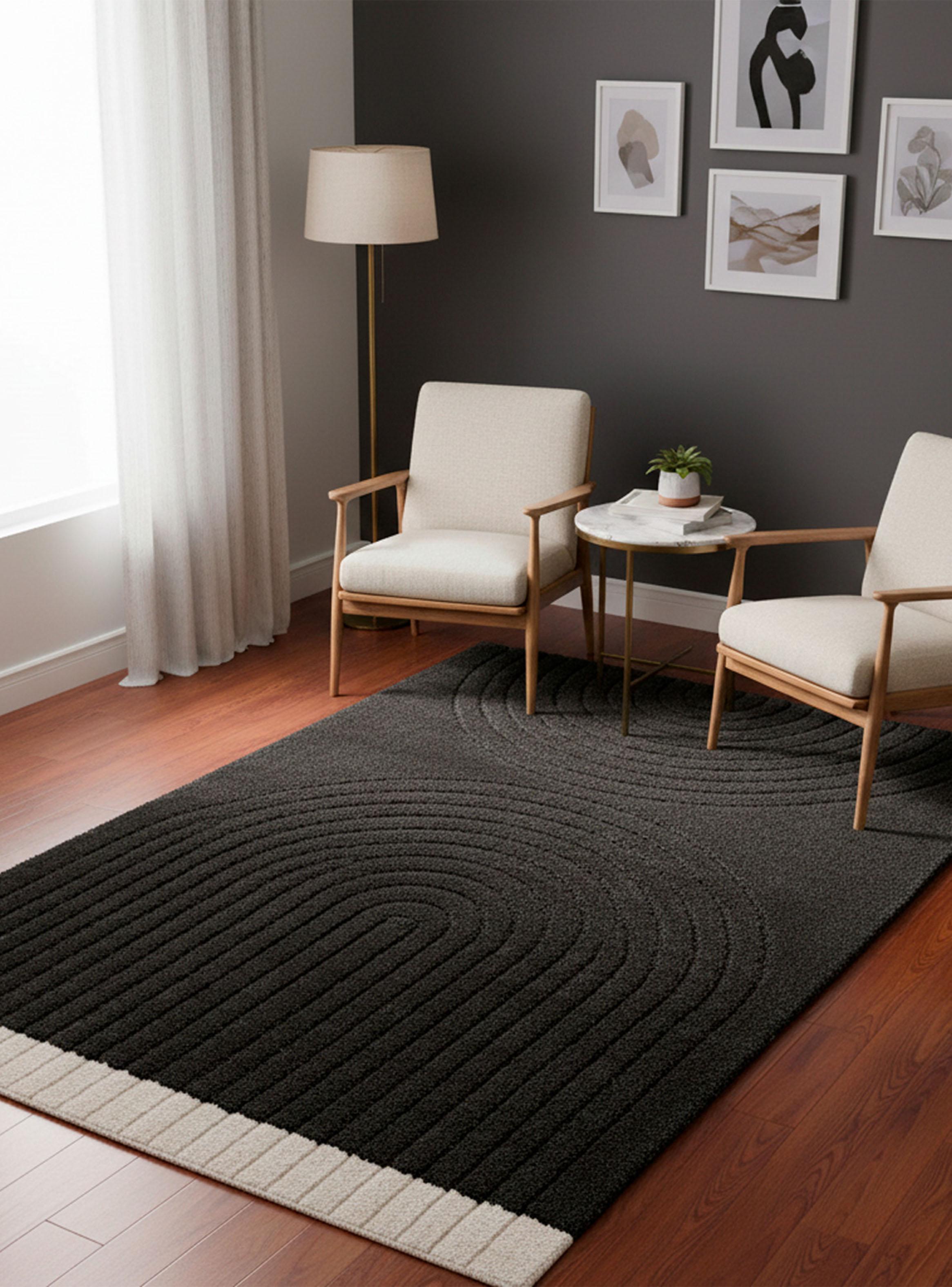 Alfombra Fara 140x200 cm Negro-2