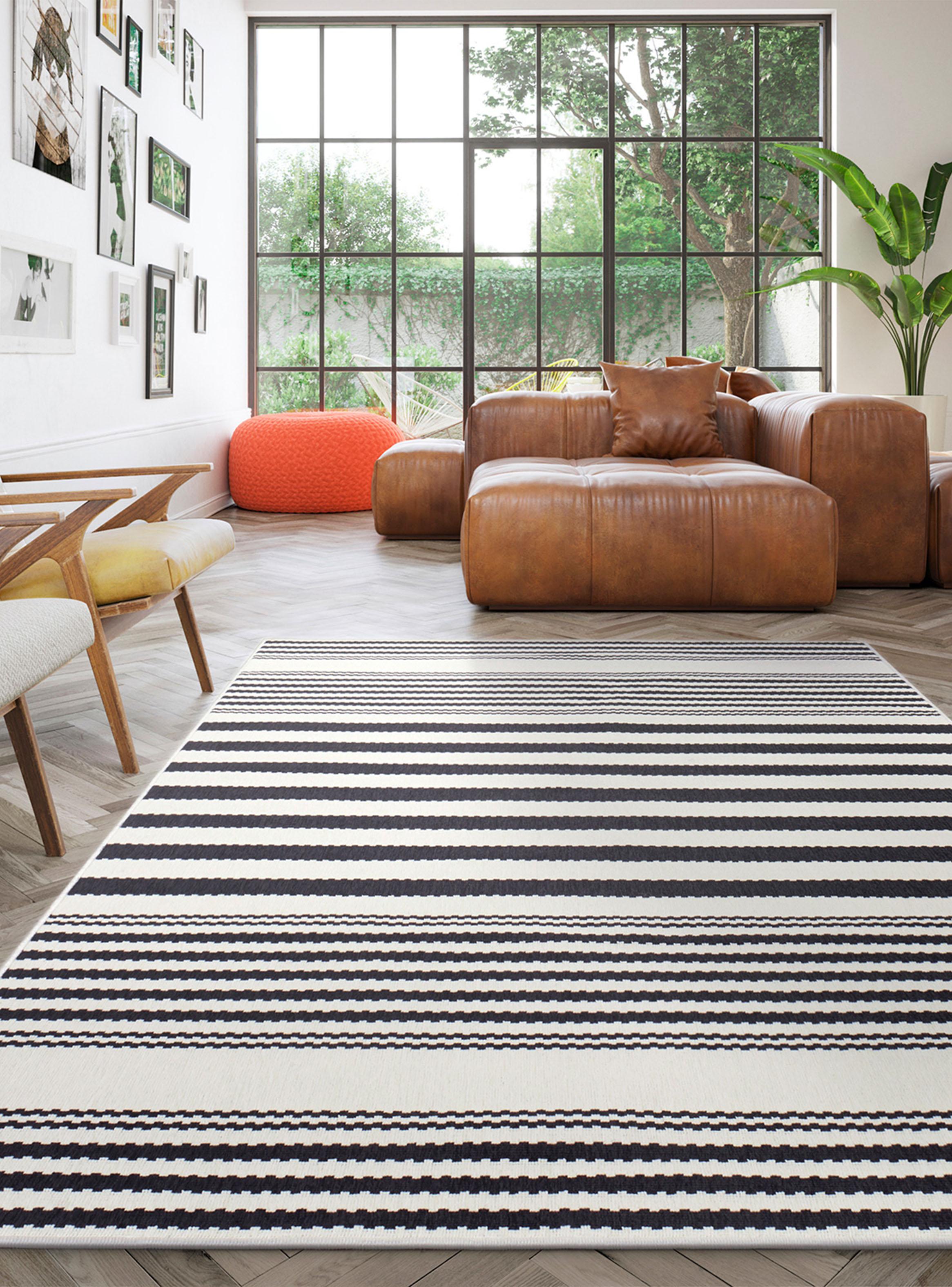 Alfombra Fenix 160x230 cm Blanco y negro-2