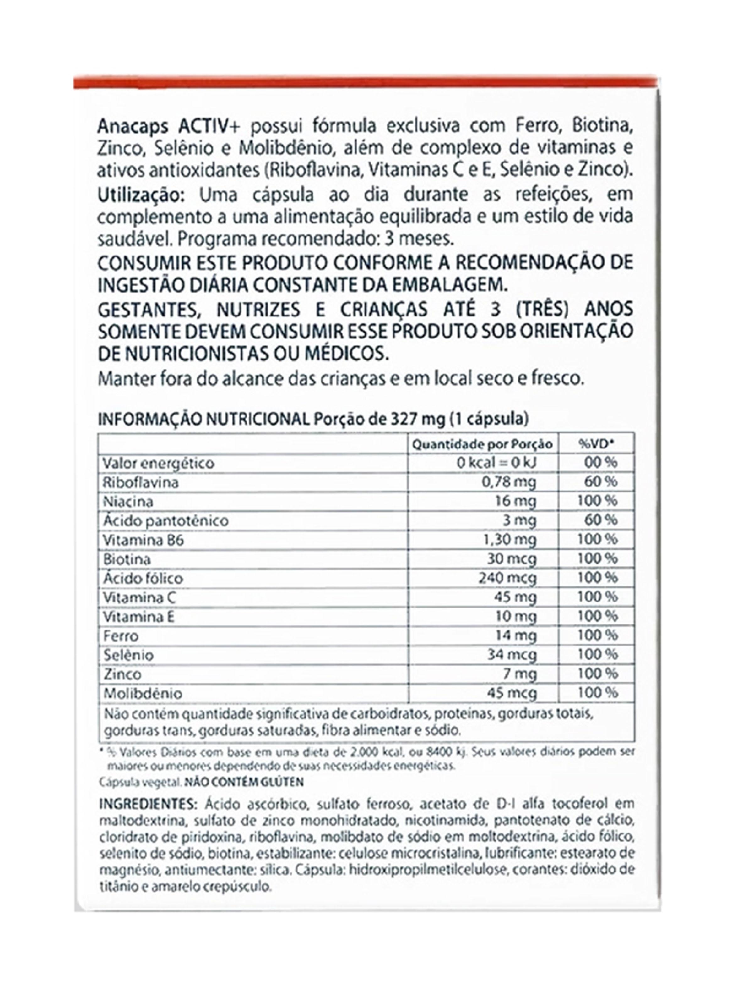 Anacaps Activ + 30 Cápsulas Cabello y Uñas-2