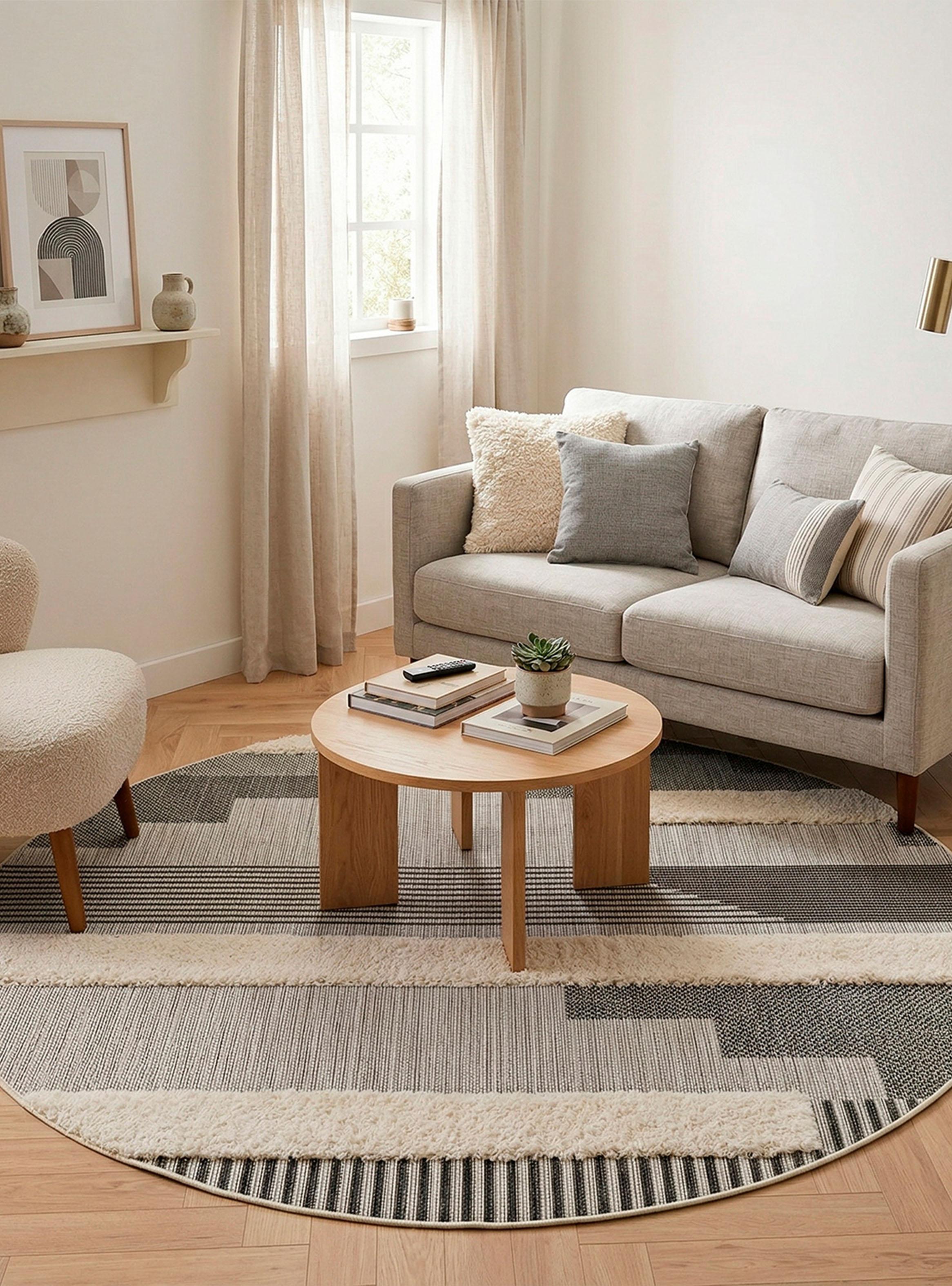 Alfombra Ritual 160x160 cm Gris-2