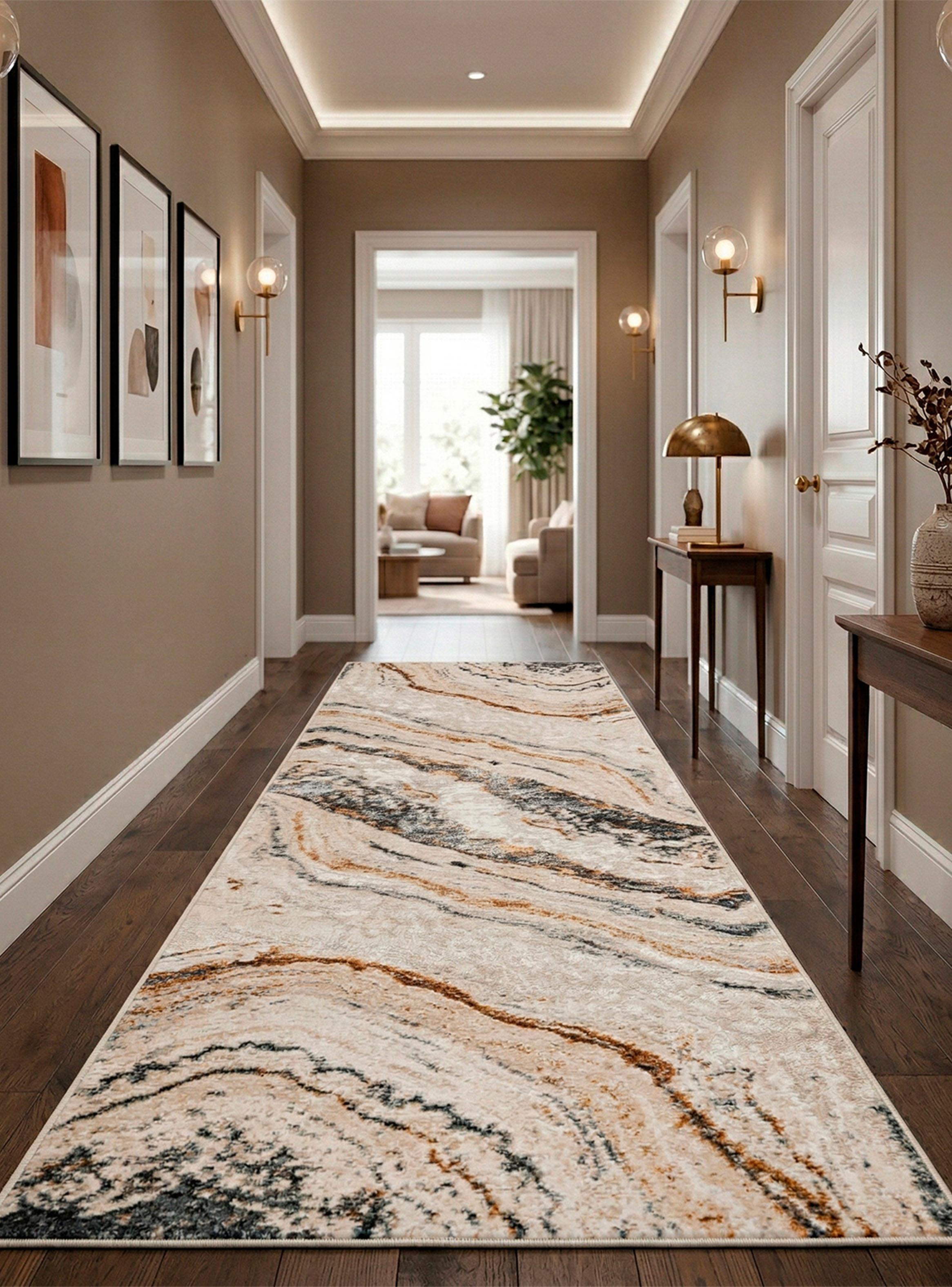 Alfombra de Pasillo Oak 60x240 cm Líneas Ondulado-2