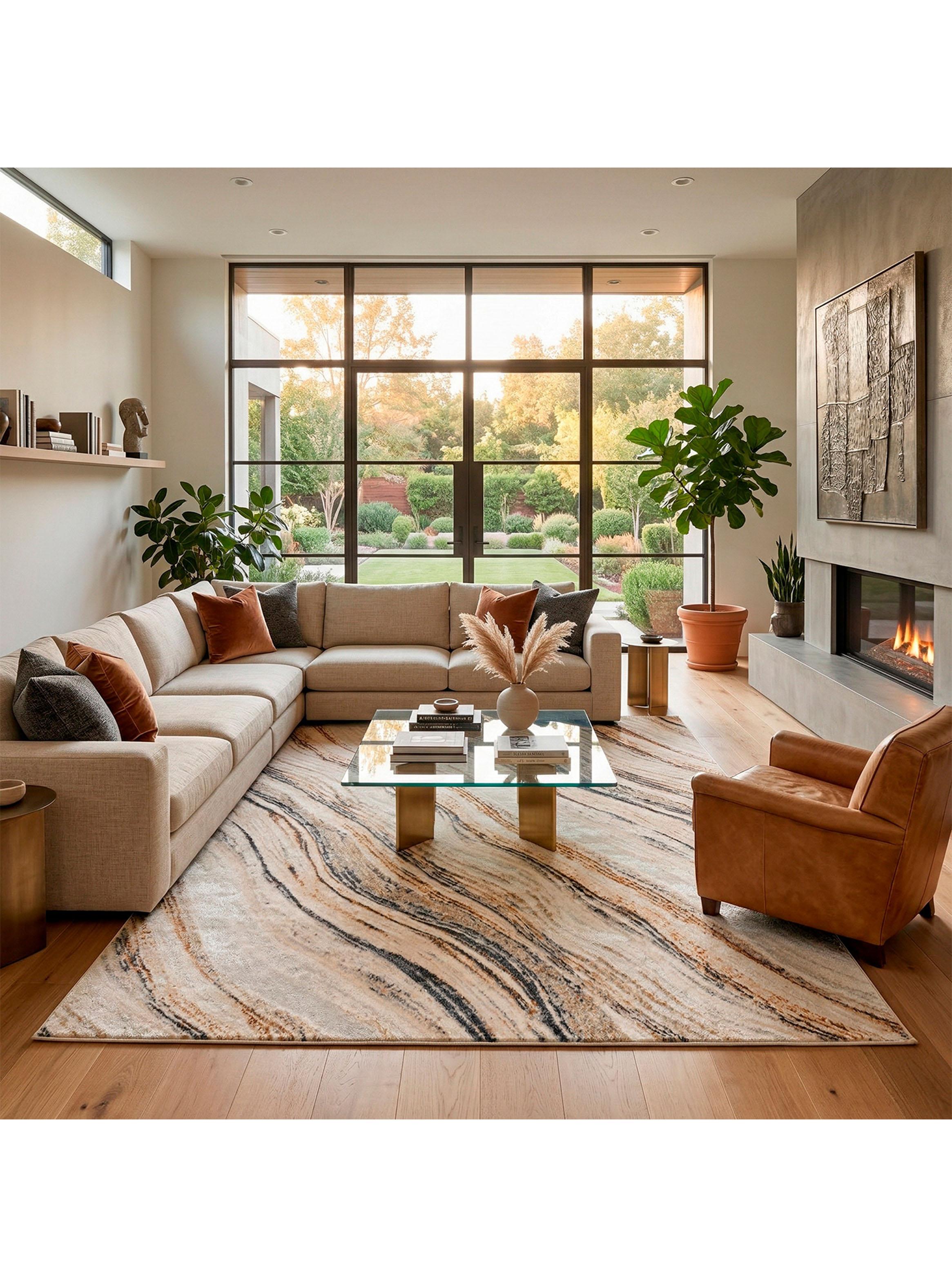 Alfombra Oak 160x230 cm Líneas Onduladas-2