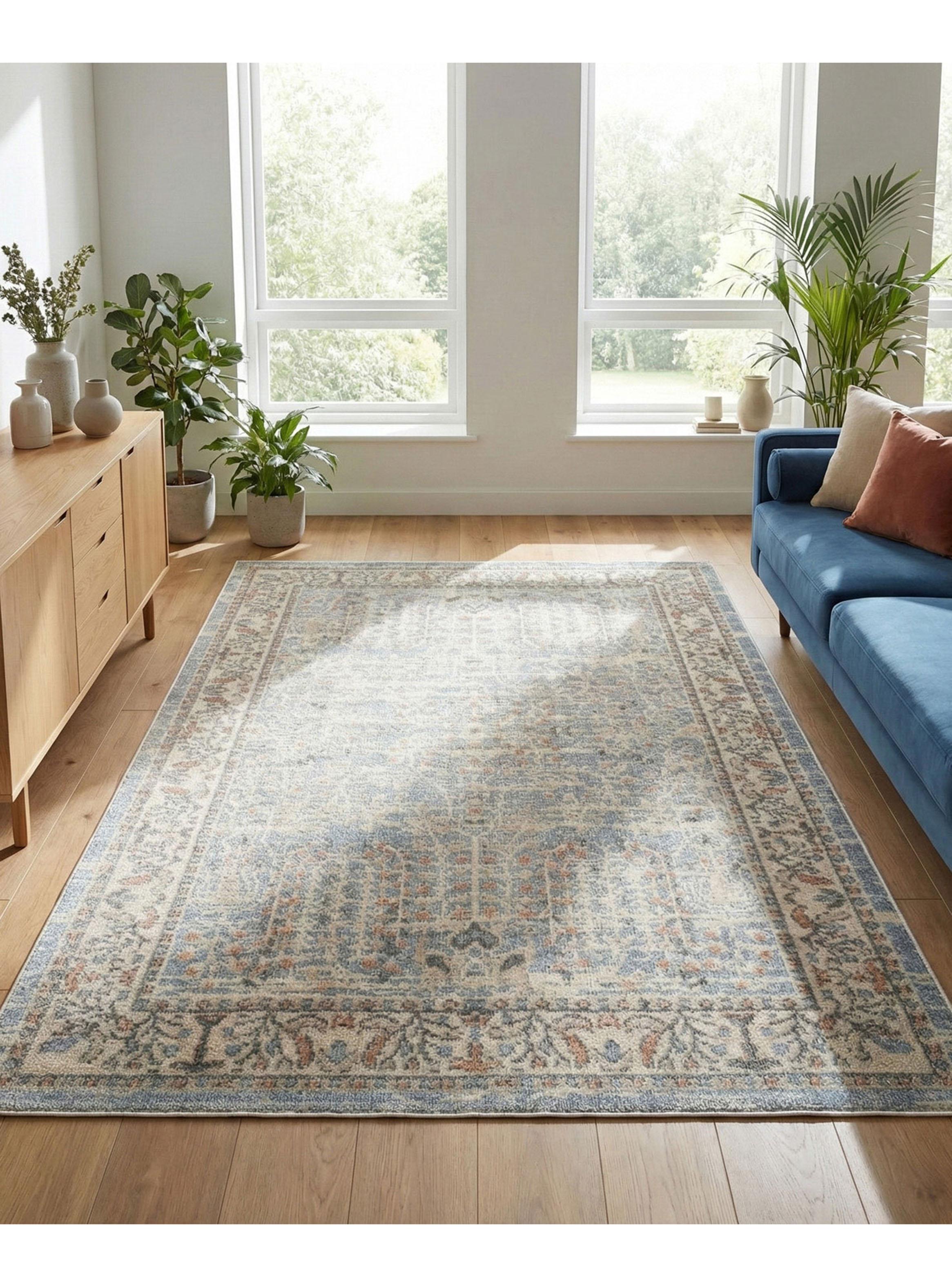 Alfombra de Pasillo Peaceful 60x240 cm Celeste-2