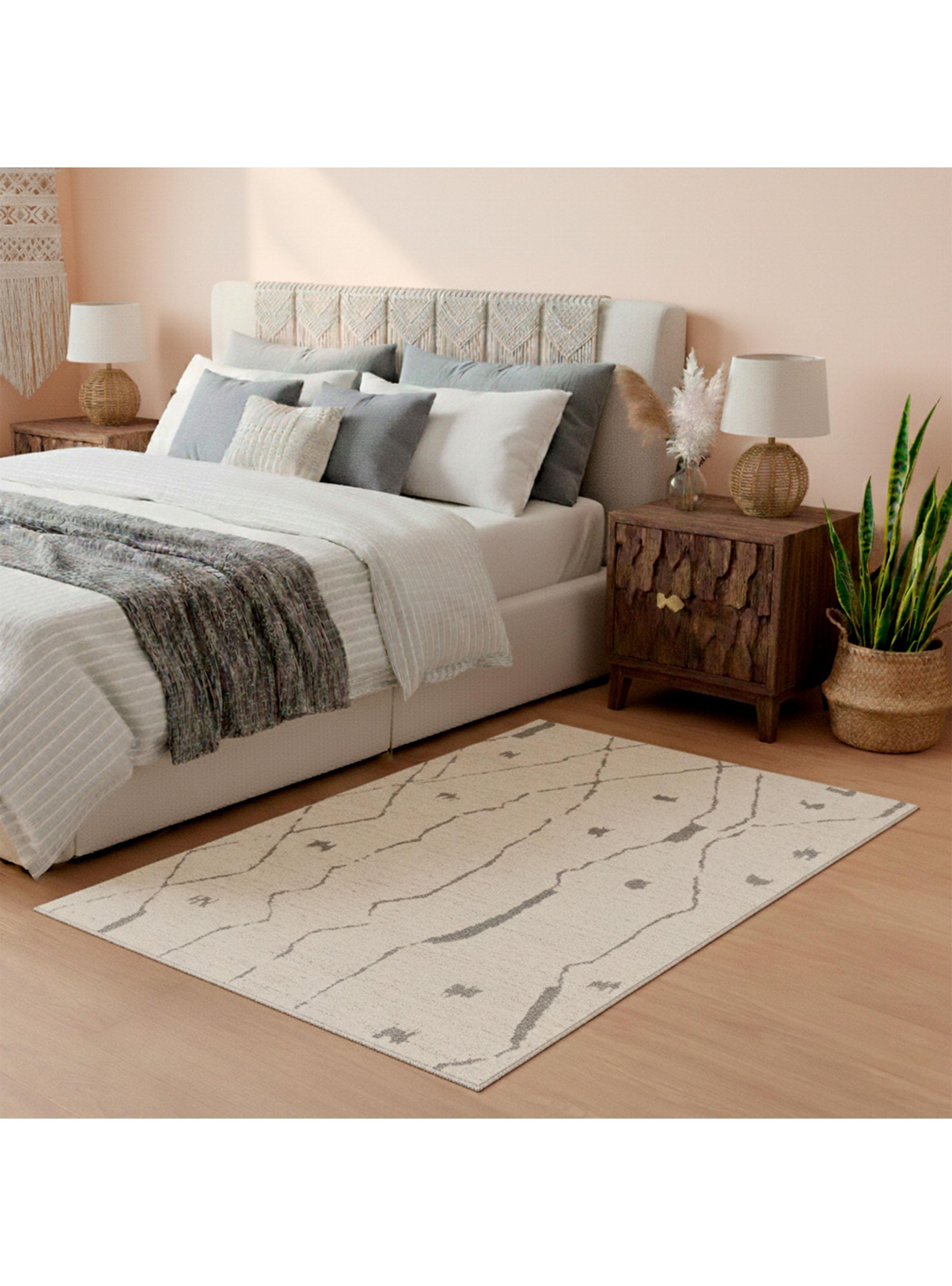 Bajada de cama 60x115 cm Crema Gris-2
