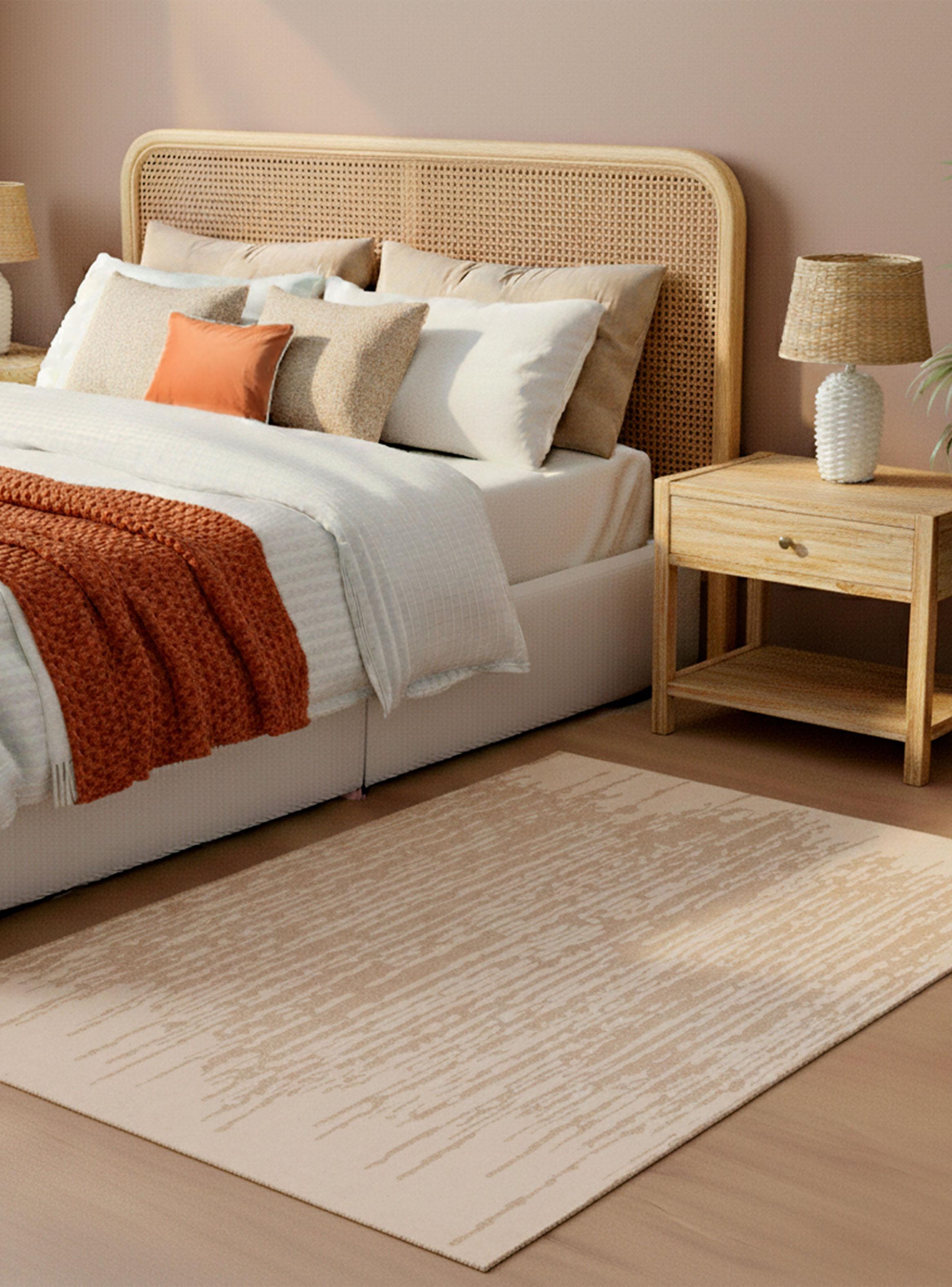 Alfombra Handtufted Wool Abstract 160x230 cm Beige-2