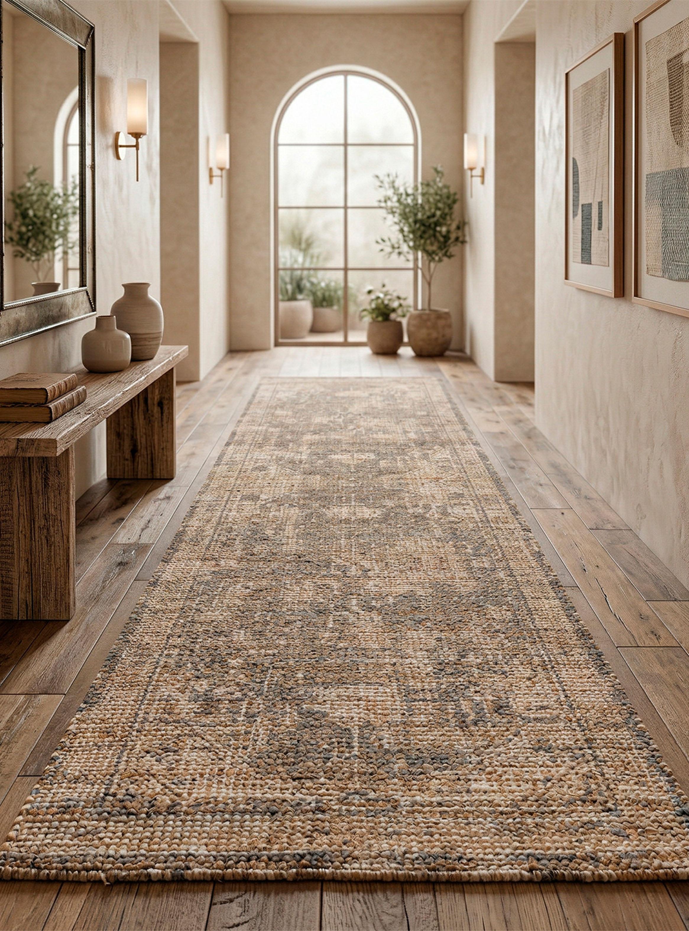 Pasillo 70x240 cm Yute Vintage Gris-2