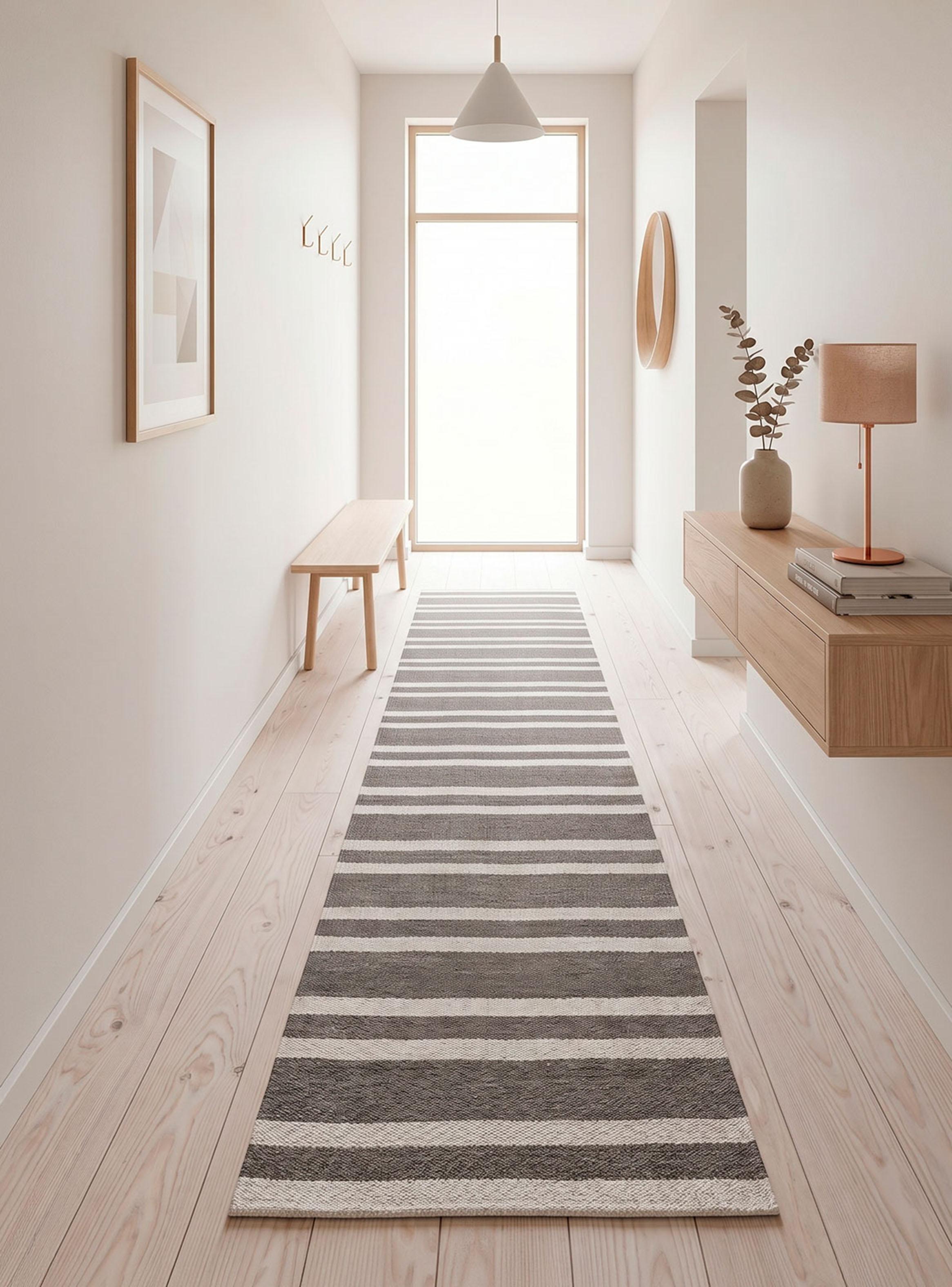 Alfombra Dhurrie Nature 60x240 cm Gris-2