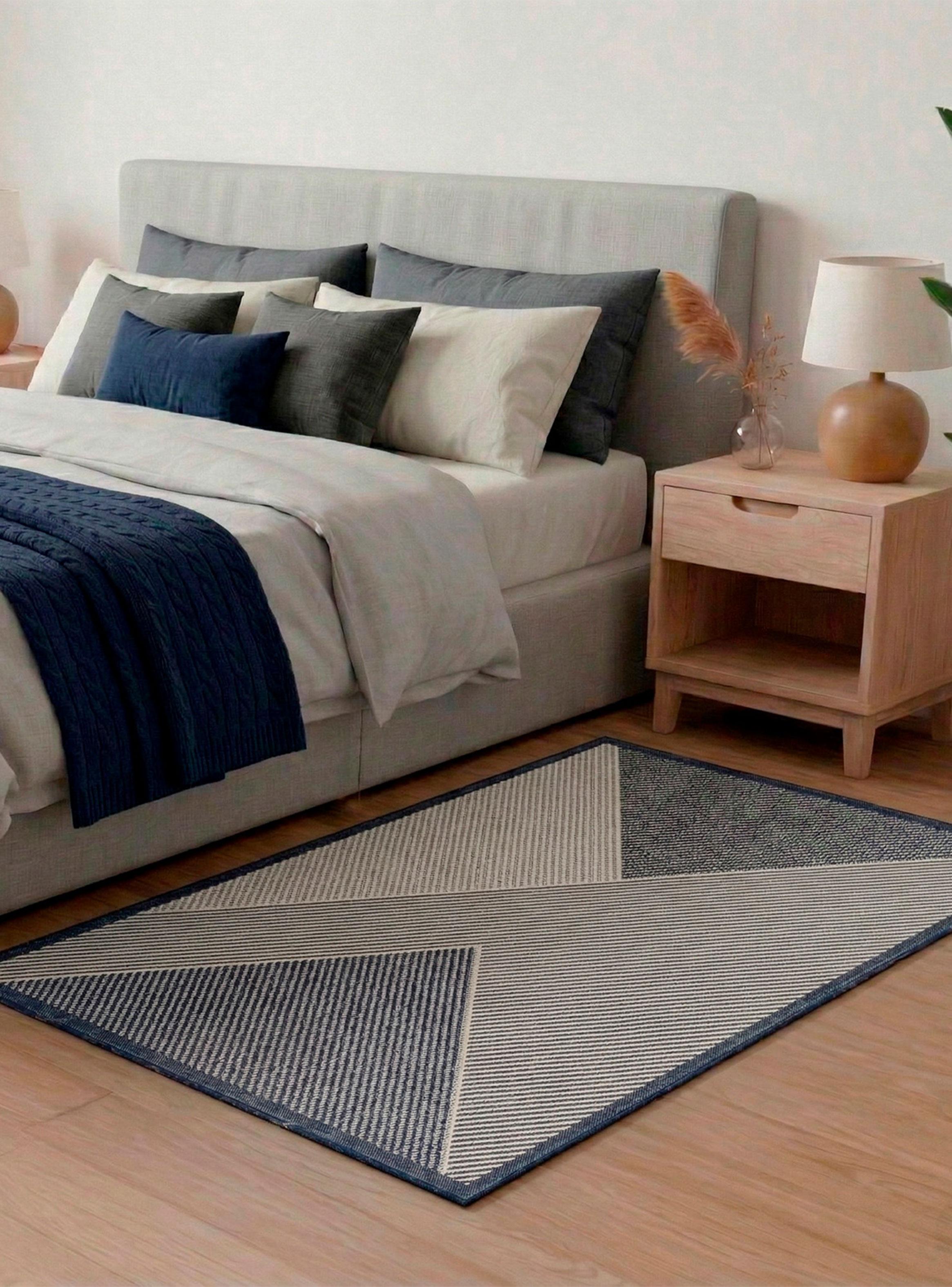 Bajada de Cama Palermo Navy Moderno 54x90 cm-2