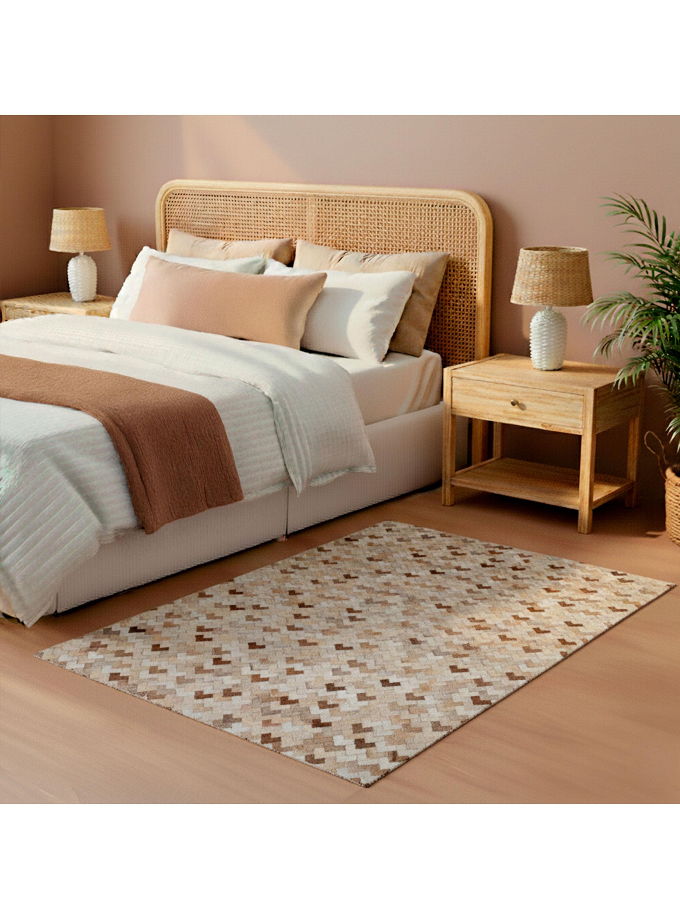 Bajada de cama  Patch Design  060x120 cm Beige-2