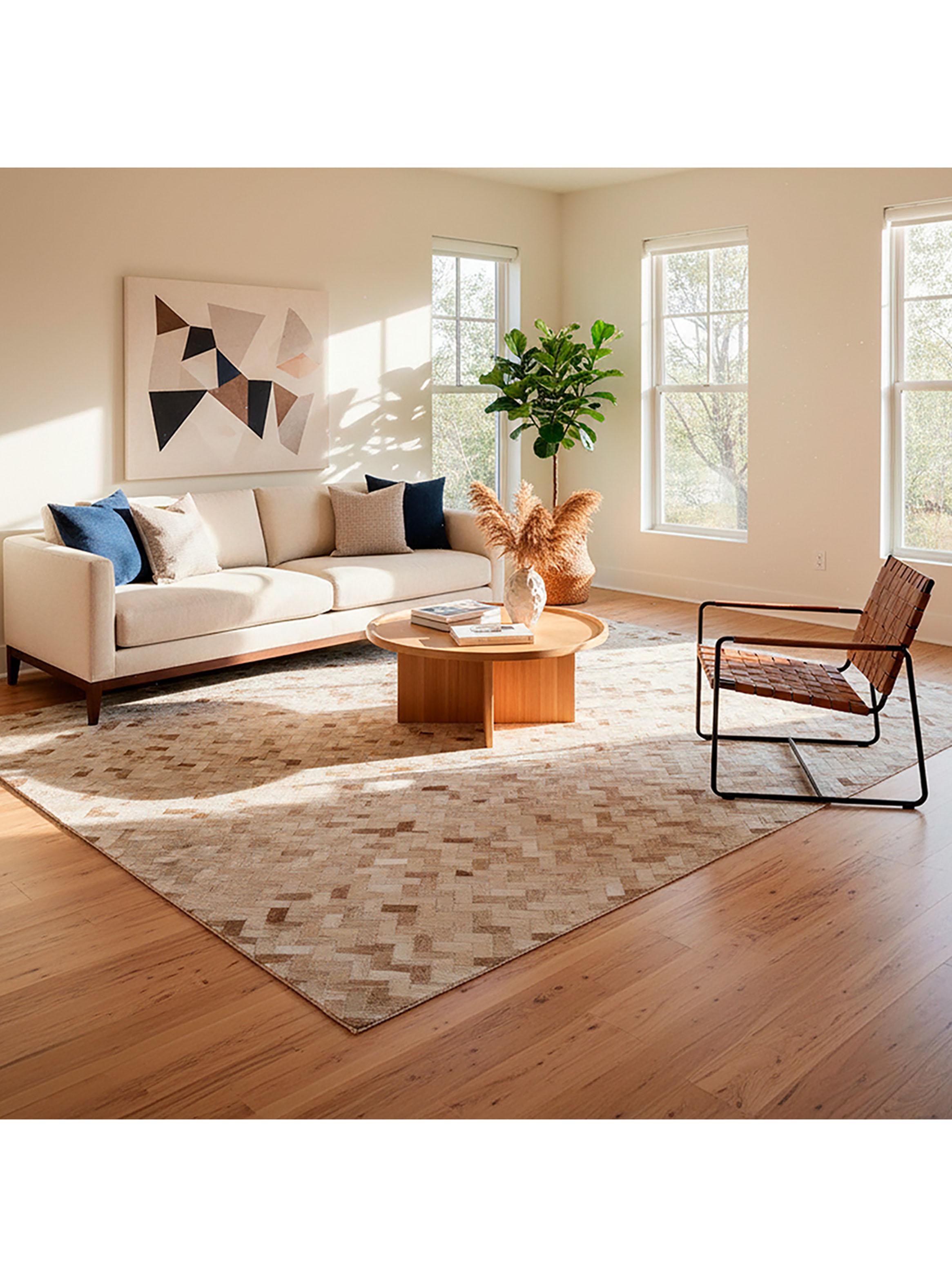 Alfombra Cuero Patch Design  160x230 cm Beige-2