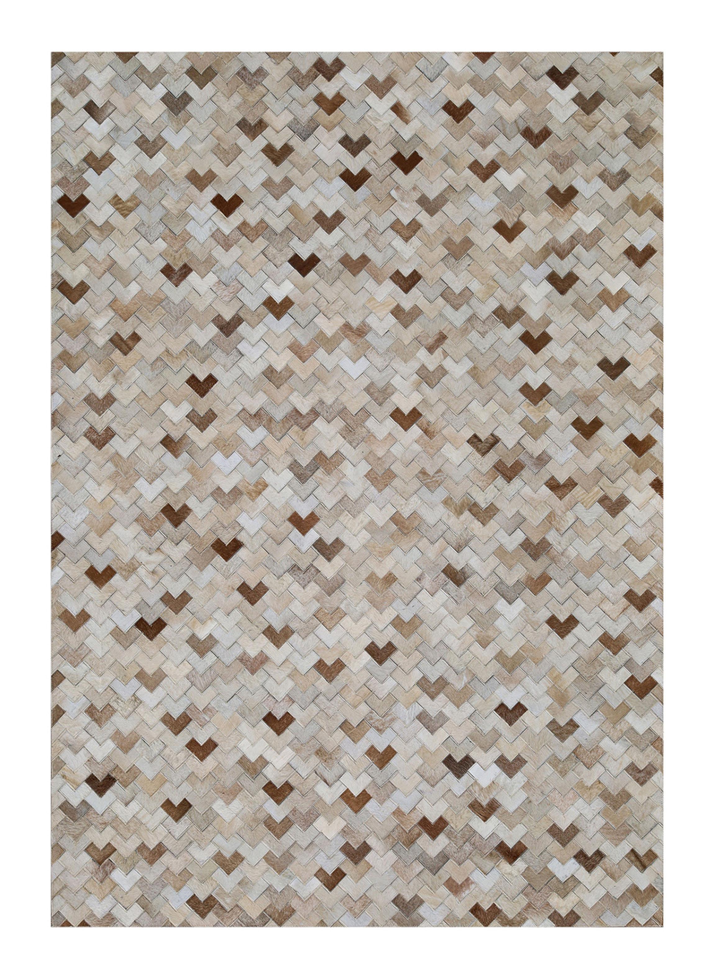Alfombra Cuero Patch Design  160x230 cm Beige-0