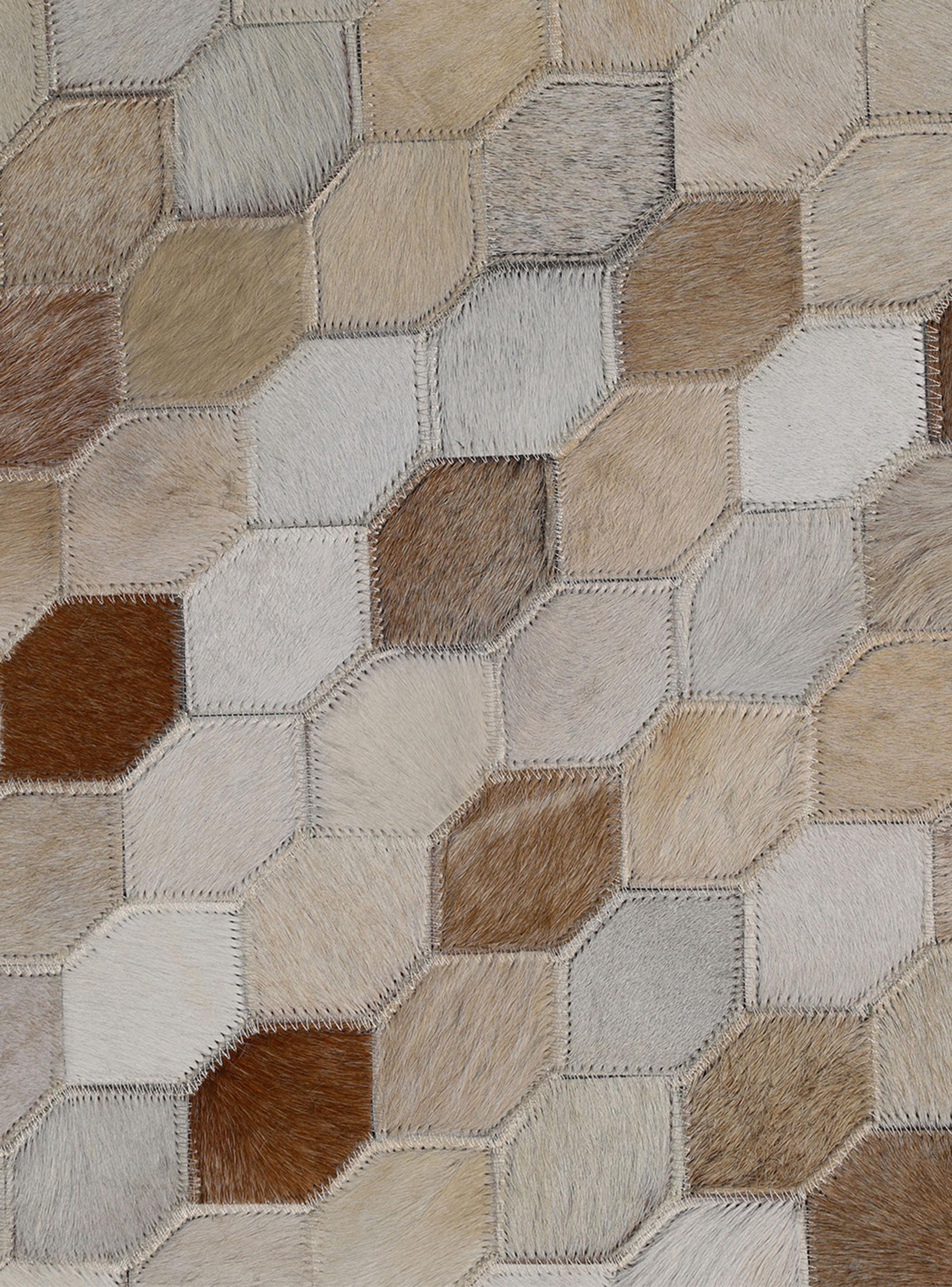 Alfombra Cuero Patch Design  160x230 cm Rústico-1