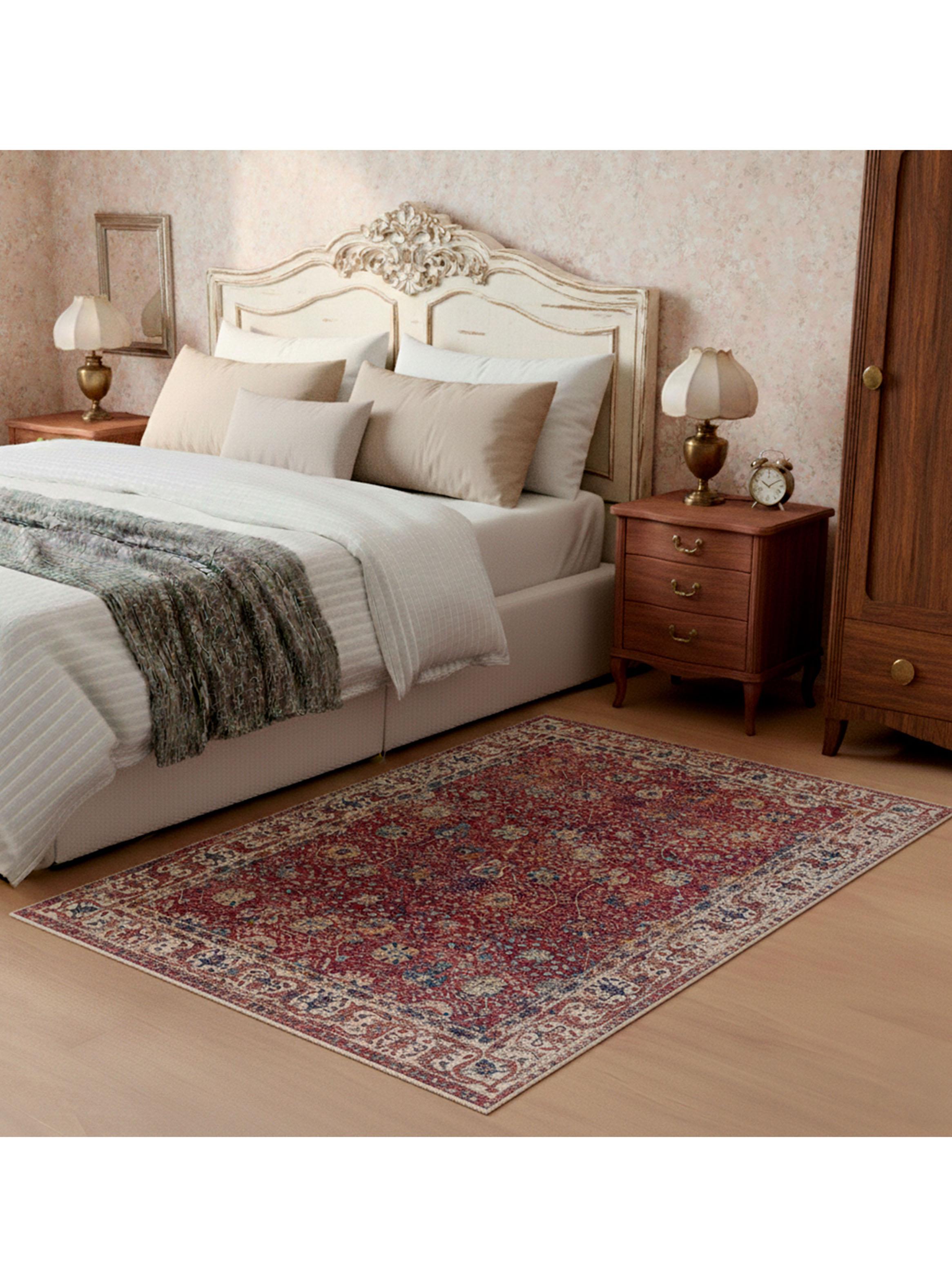 Bajada de cama Karachi 60x140 cm  Ivory Red-2