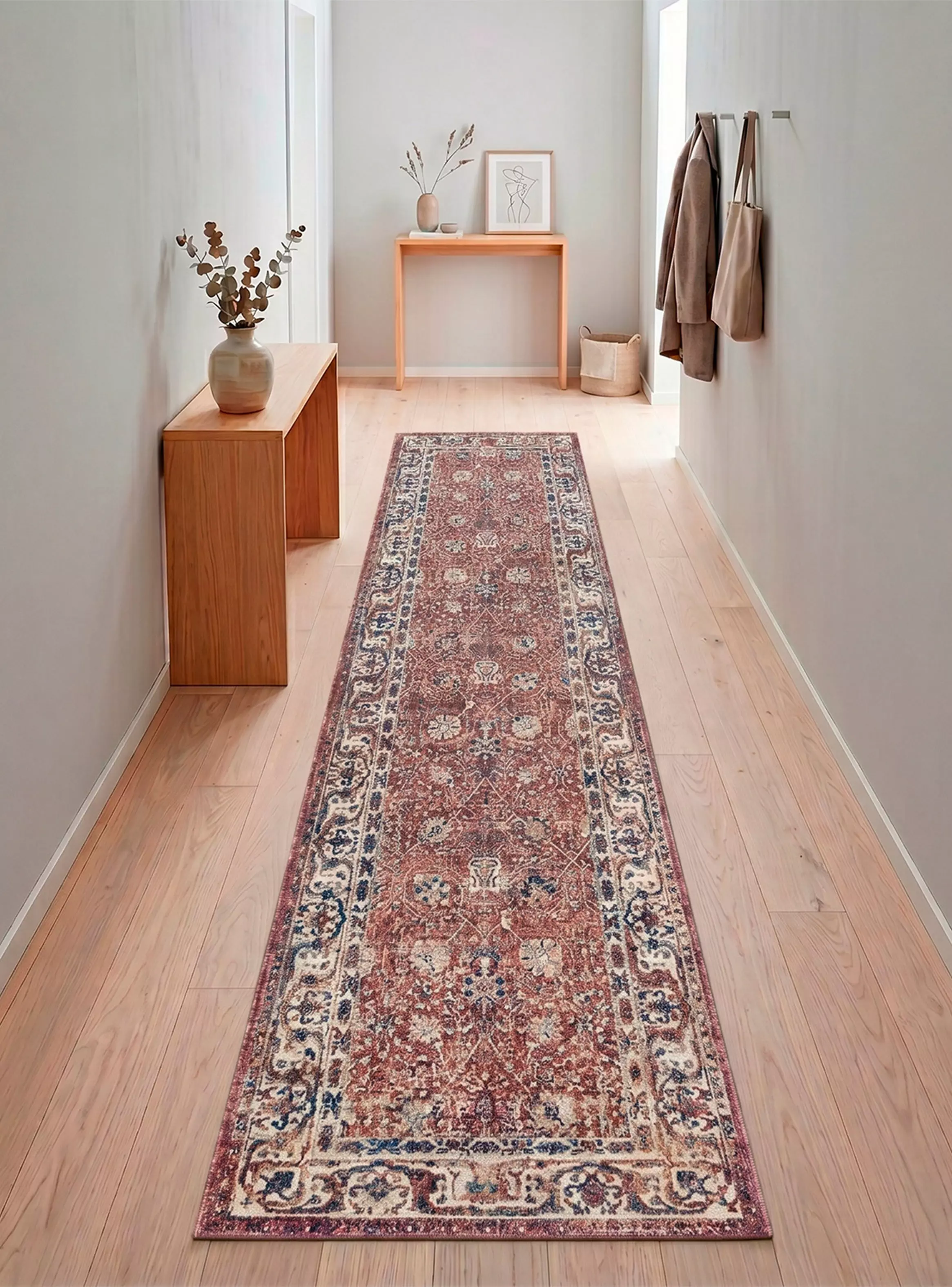 Alfombra Pasillo Karachi 60x240 cm Ivory Red-2