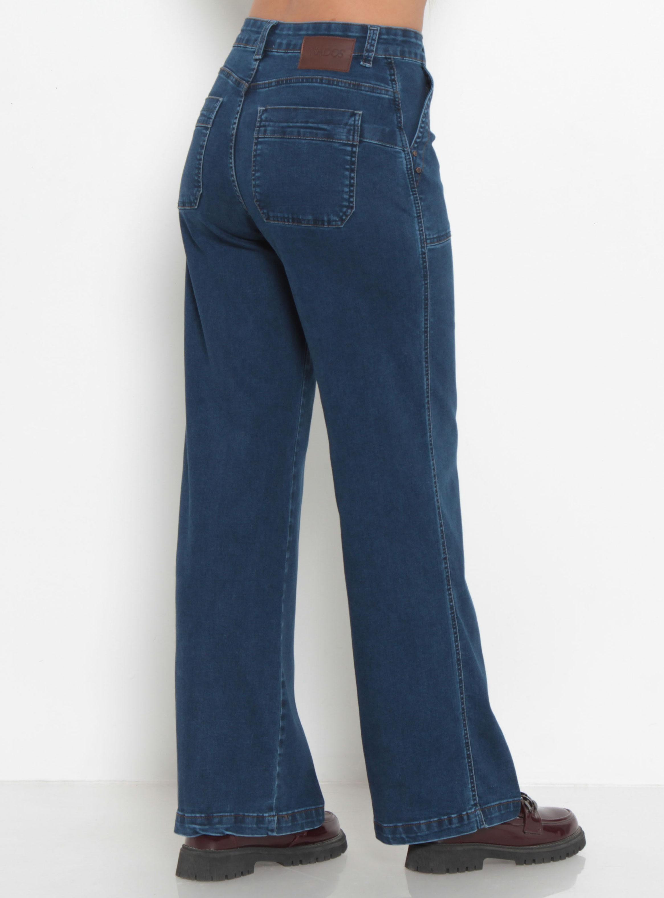 Jeans Cargo Recto Pretina Dos Botones Ja35-1