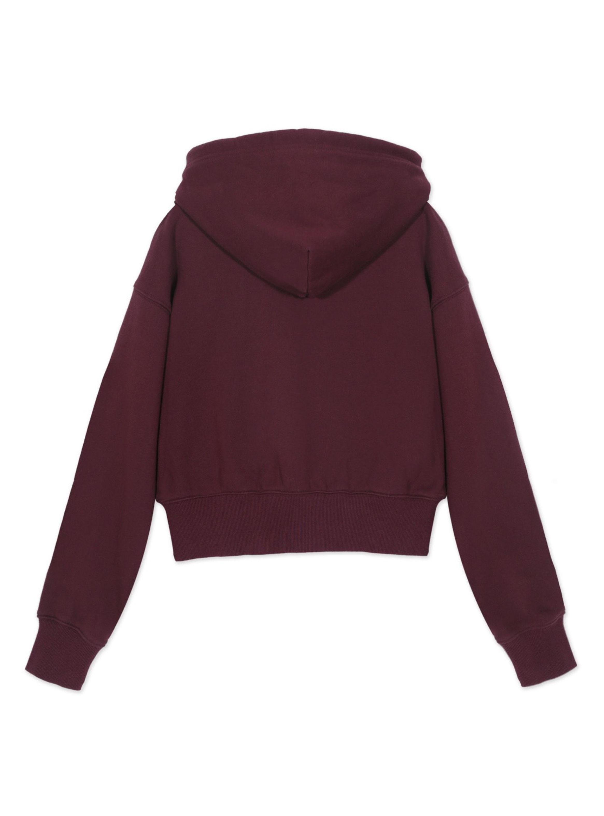 Polerón Corto Hoodie Burgundy-2