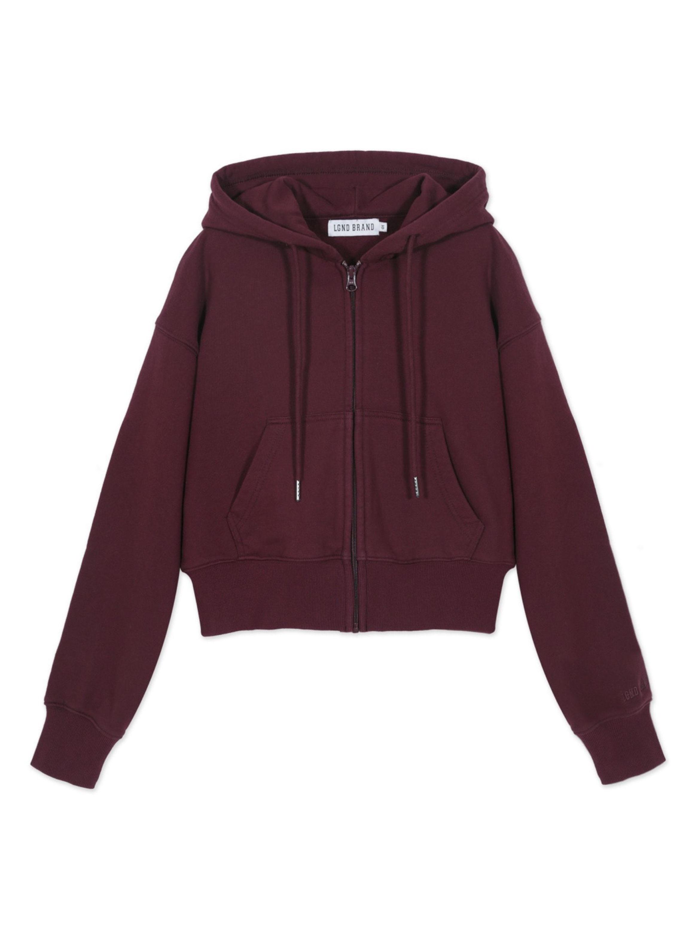 Polerón Corto Hoodie Burgundy-1